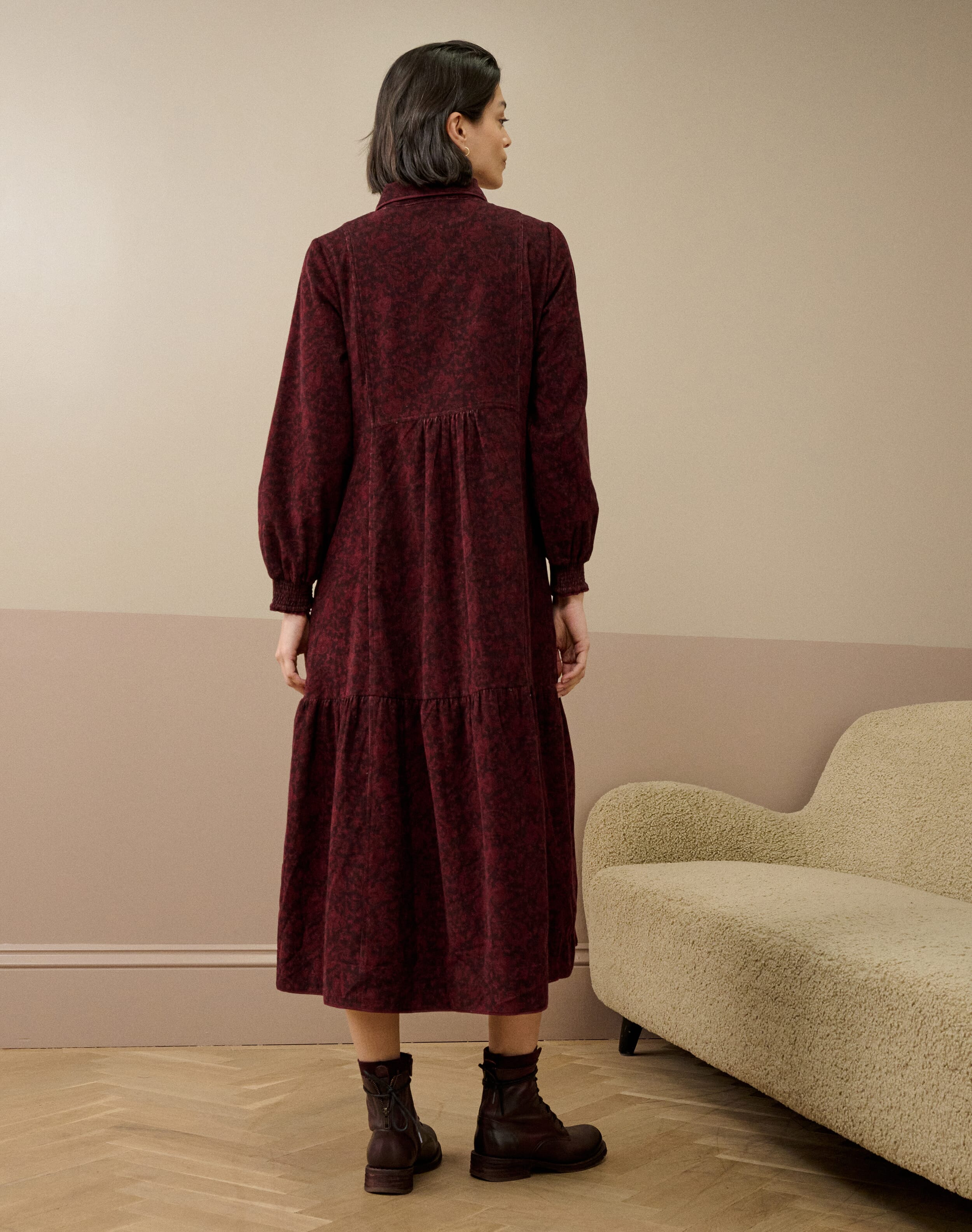 Organic Needlecord Zip Up Dress