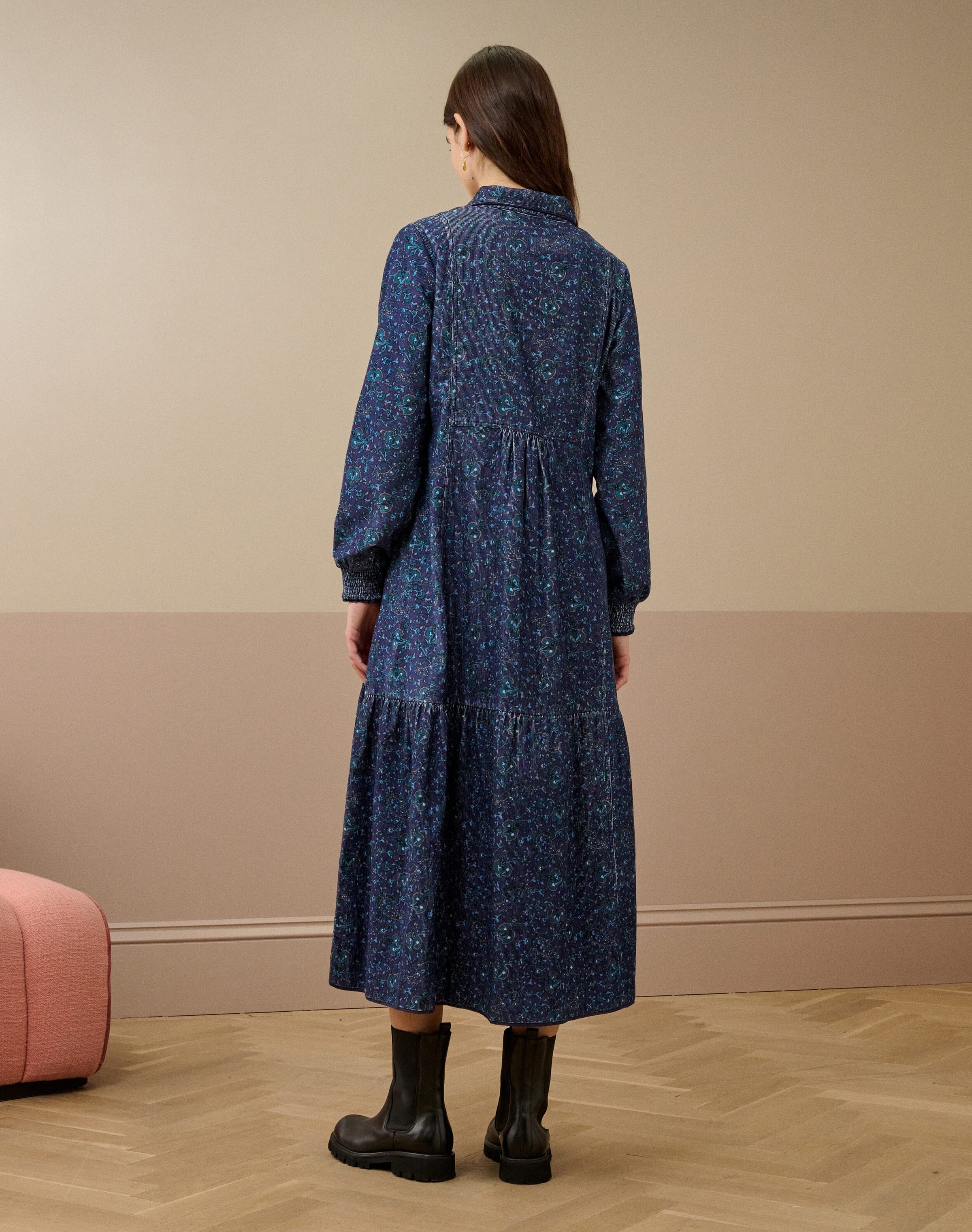 Organic Needlecord Zip Up Dress