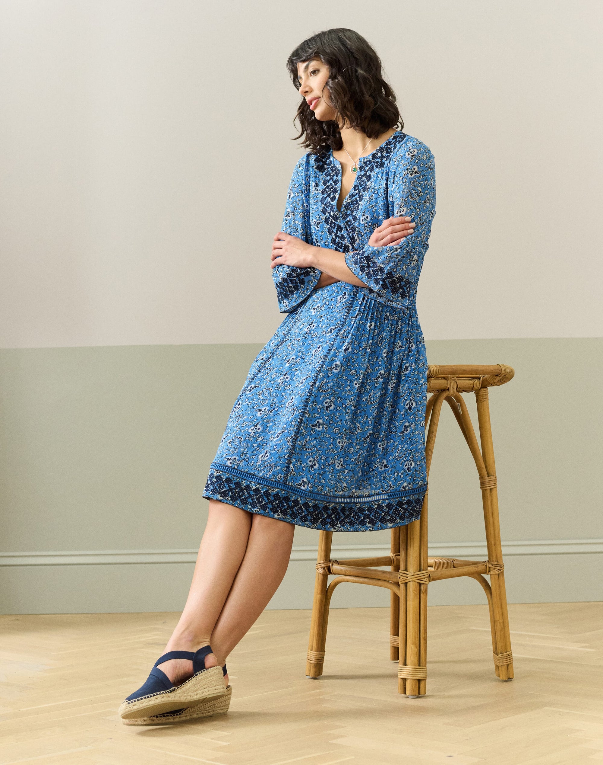 Embroidered Silk Dress
