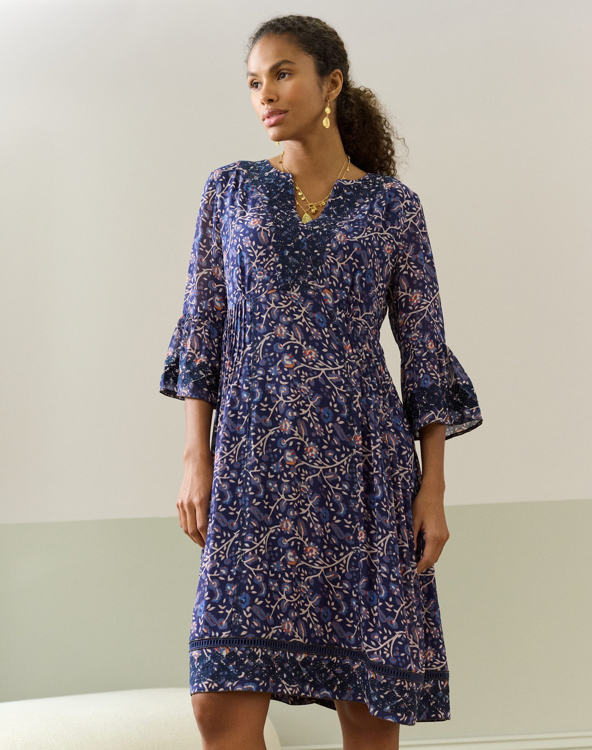 Embroidered Silk Dress