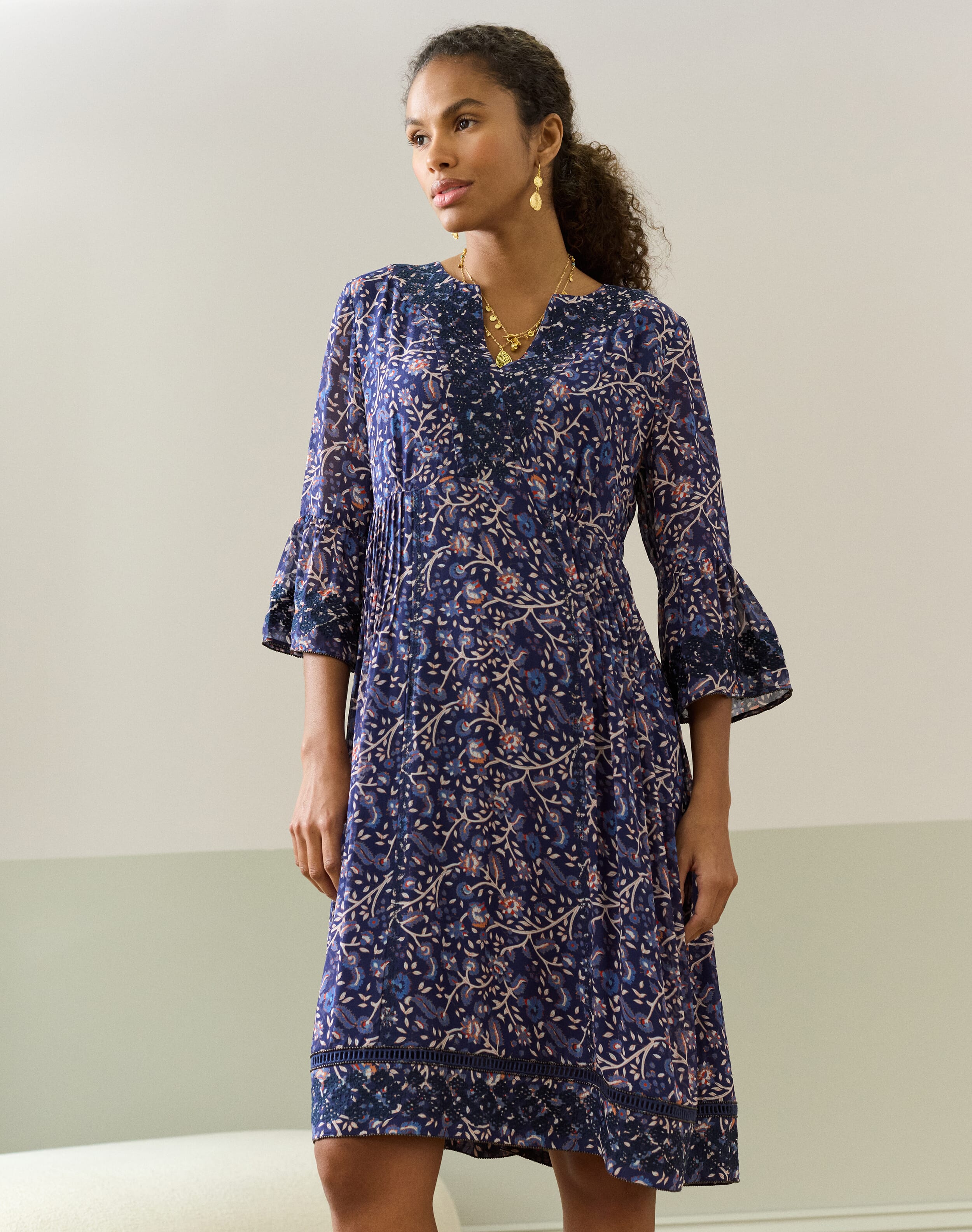 Embroidered Silk Dress