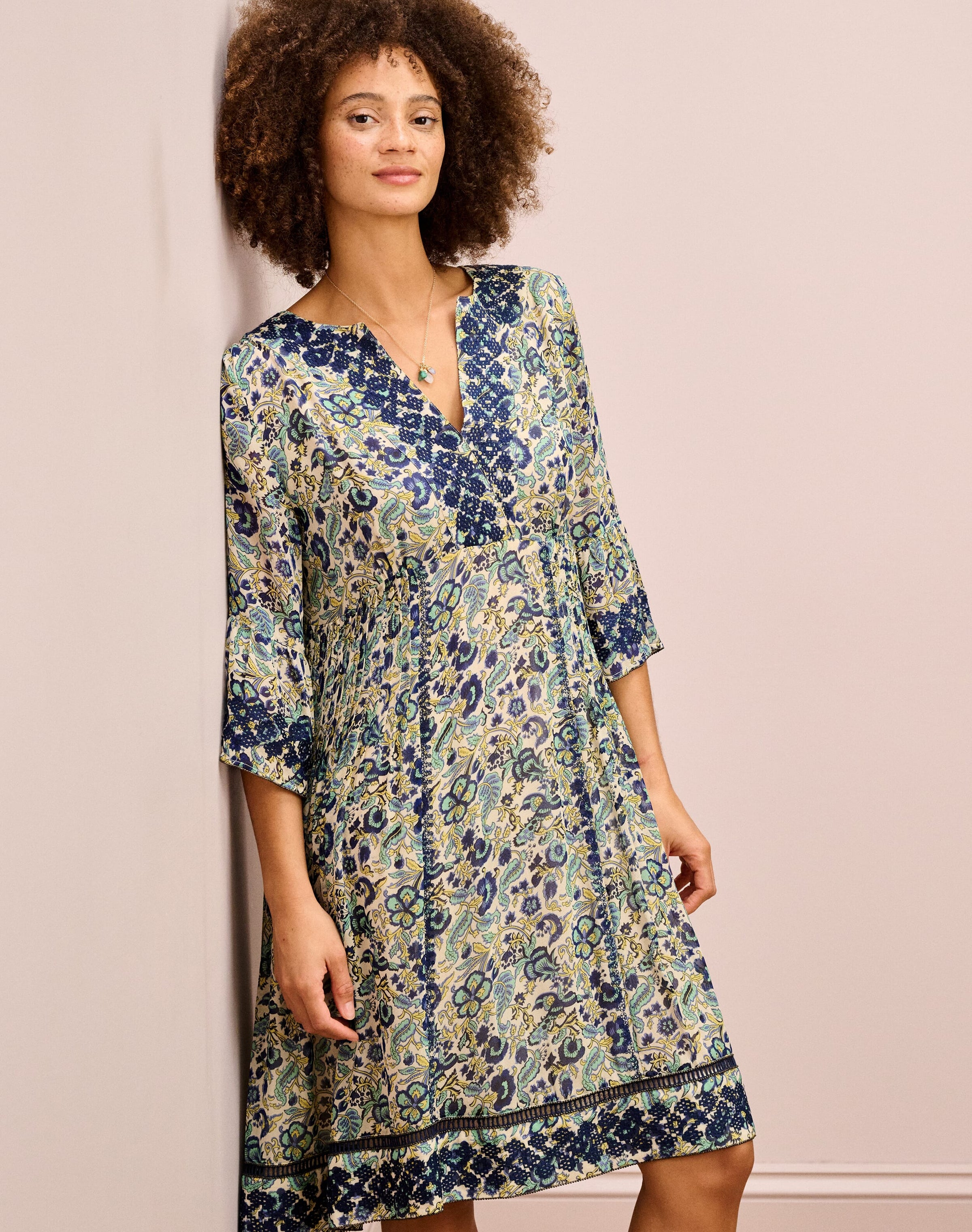 Embroidered Silk Dress
