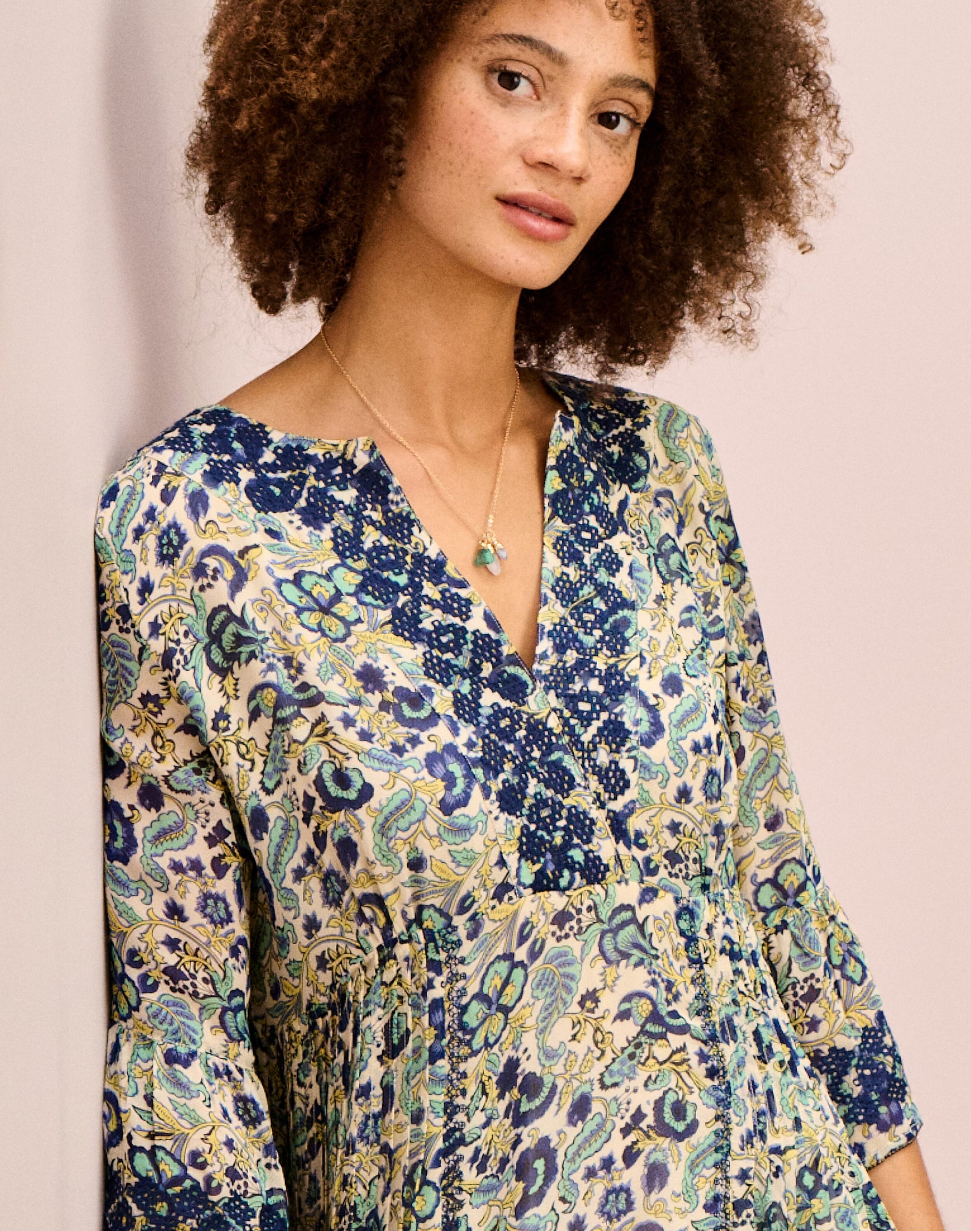 Embroidered Silk Dress