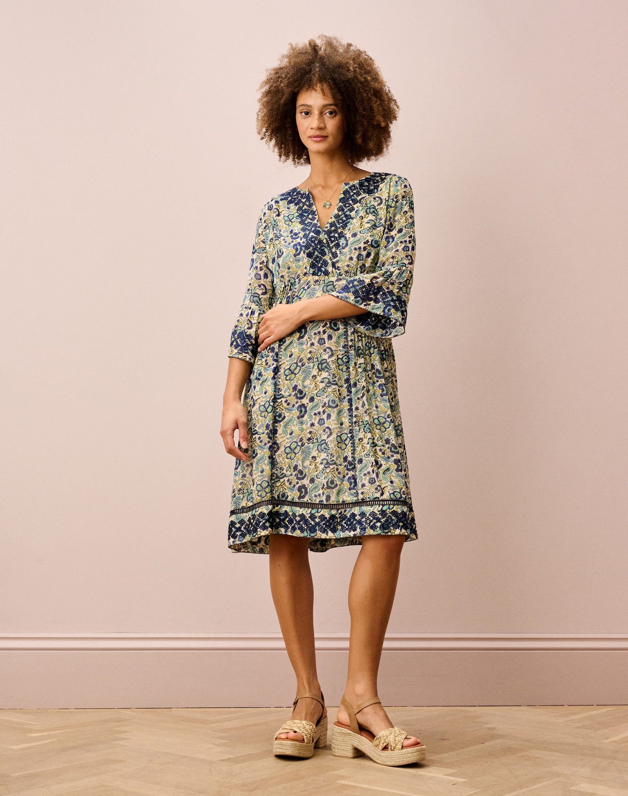 Embroidered Silk Dress