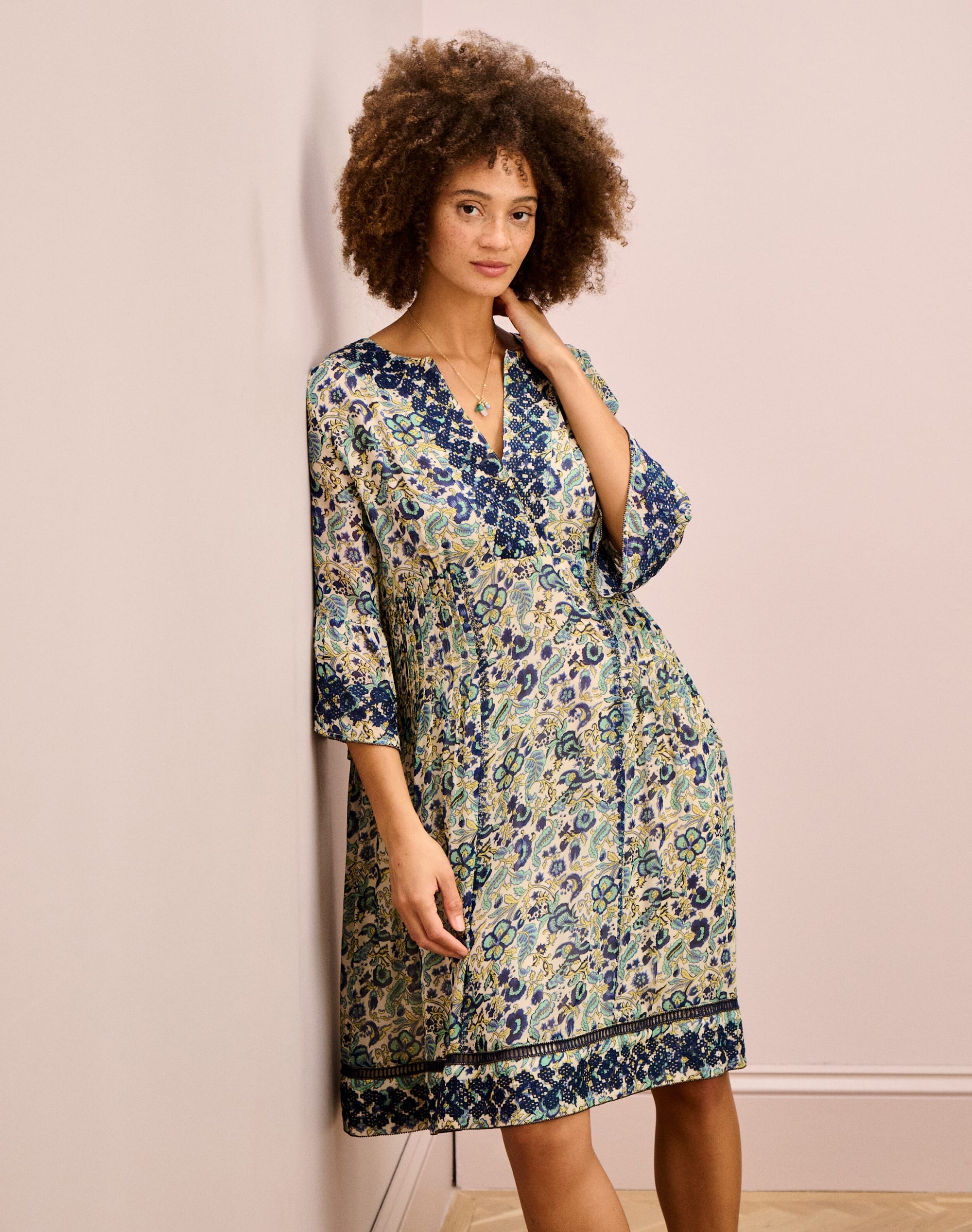 Embroidered Silk Dress