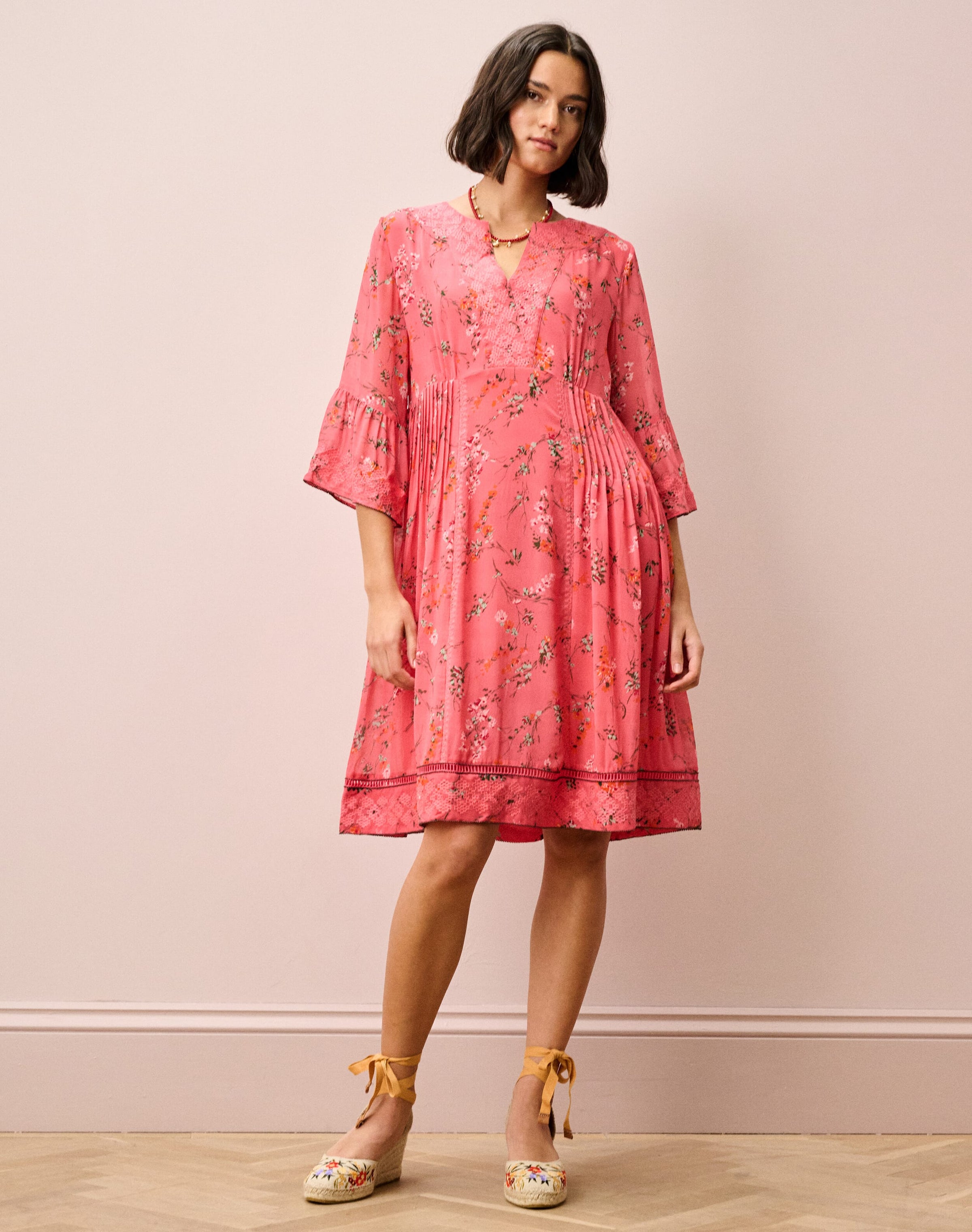 Embroidered Silk Dress
