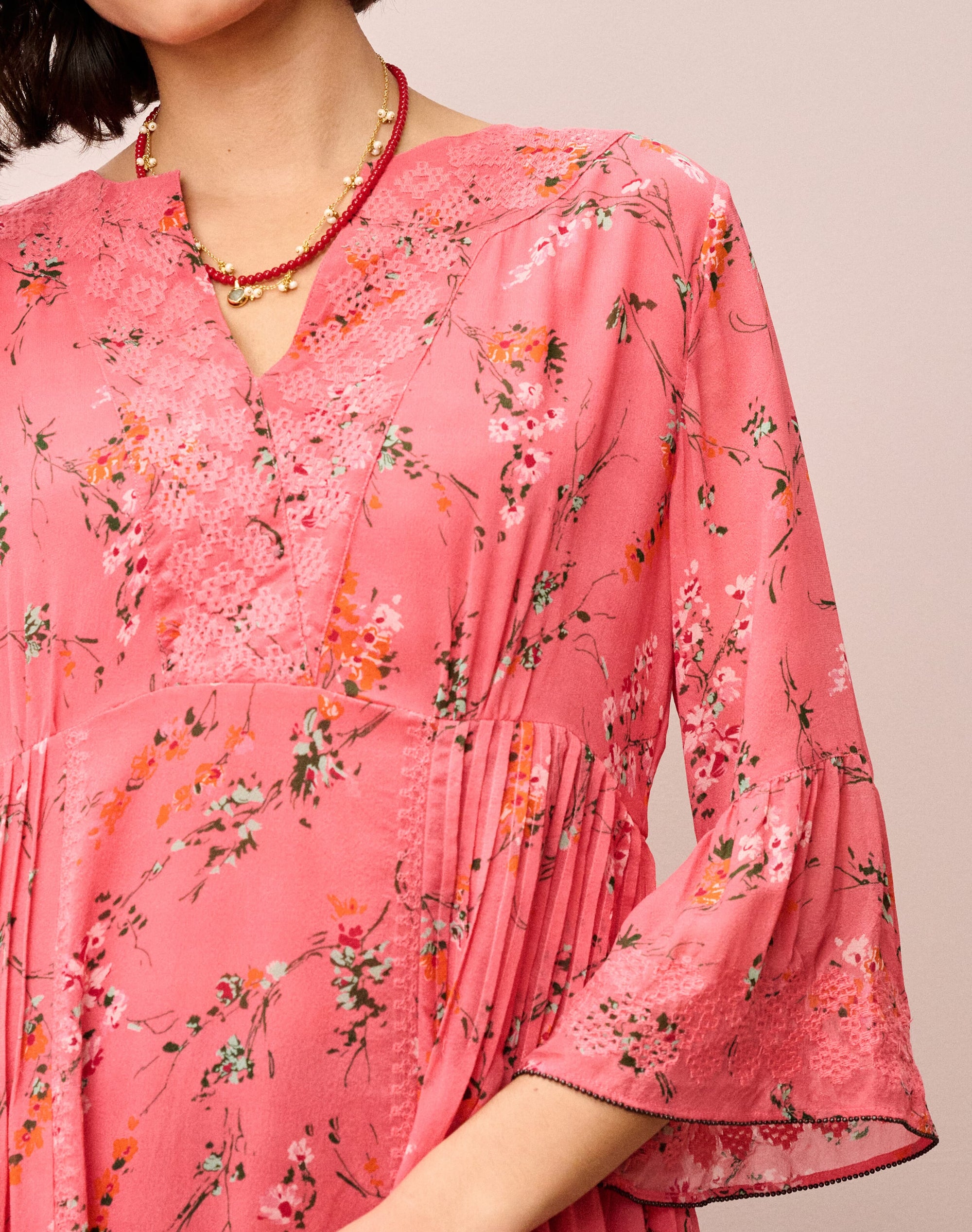 Embroidered Silk Dress