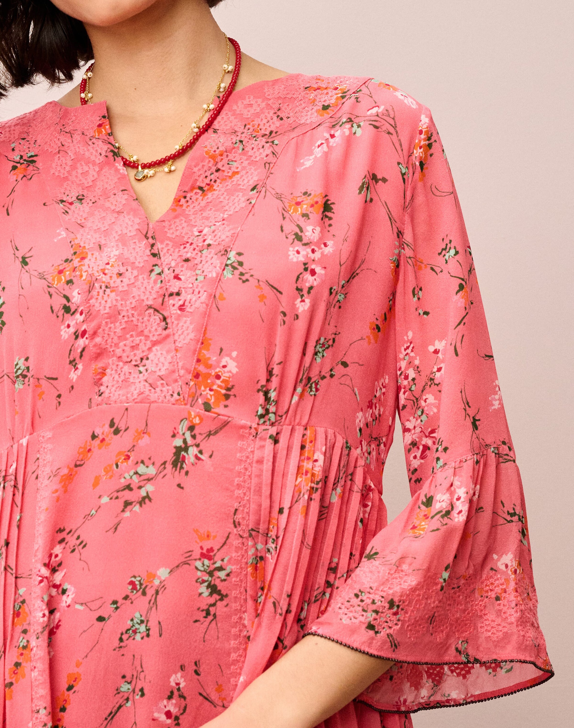 Embroidered Silk Dress
