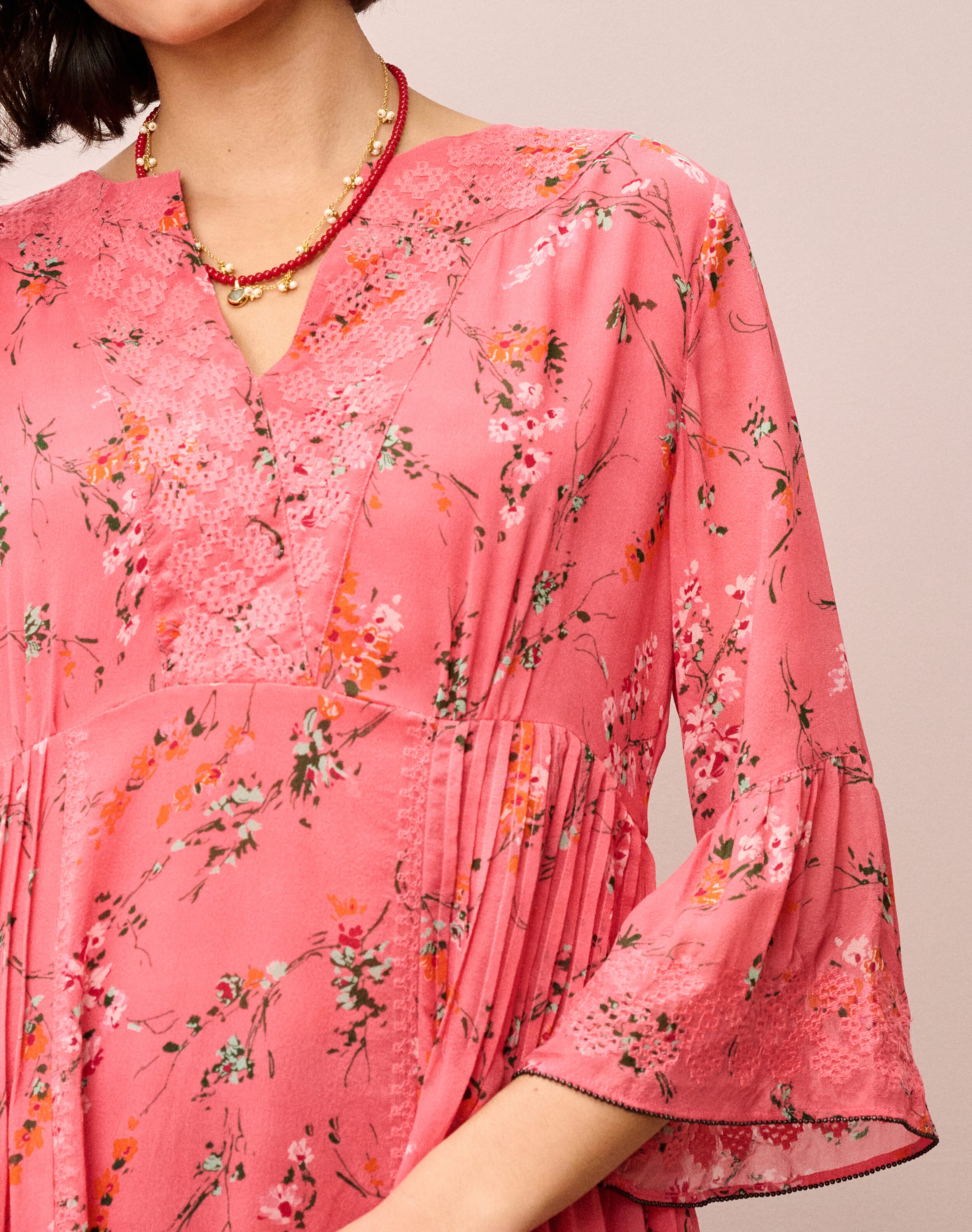 Embroidered Silk Dress