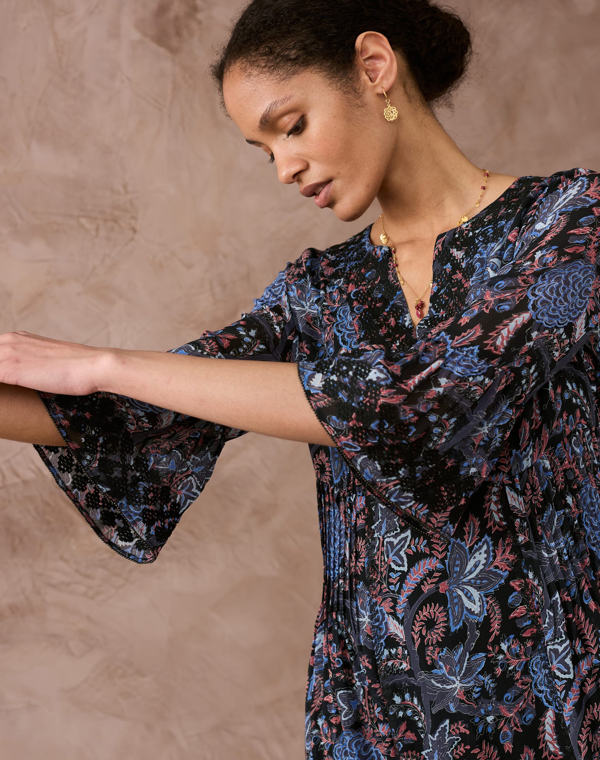 Embroidered Silk Dress