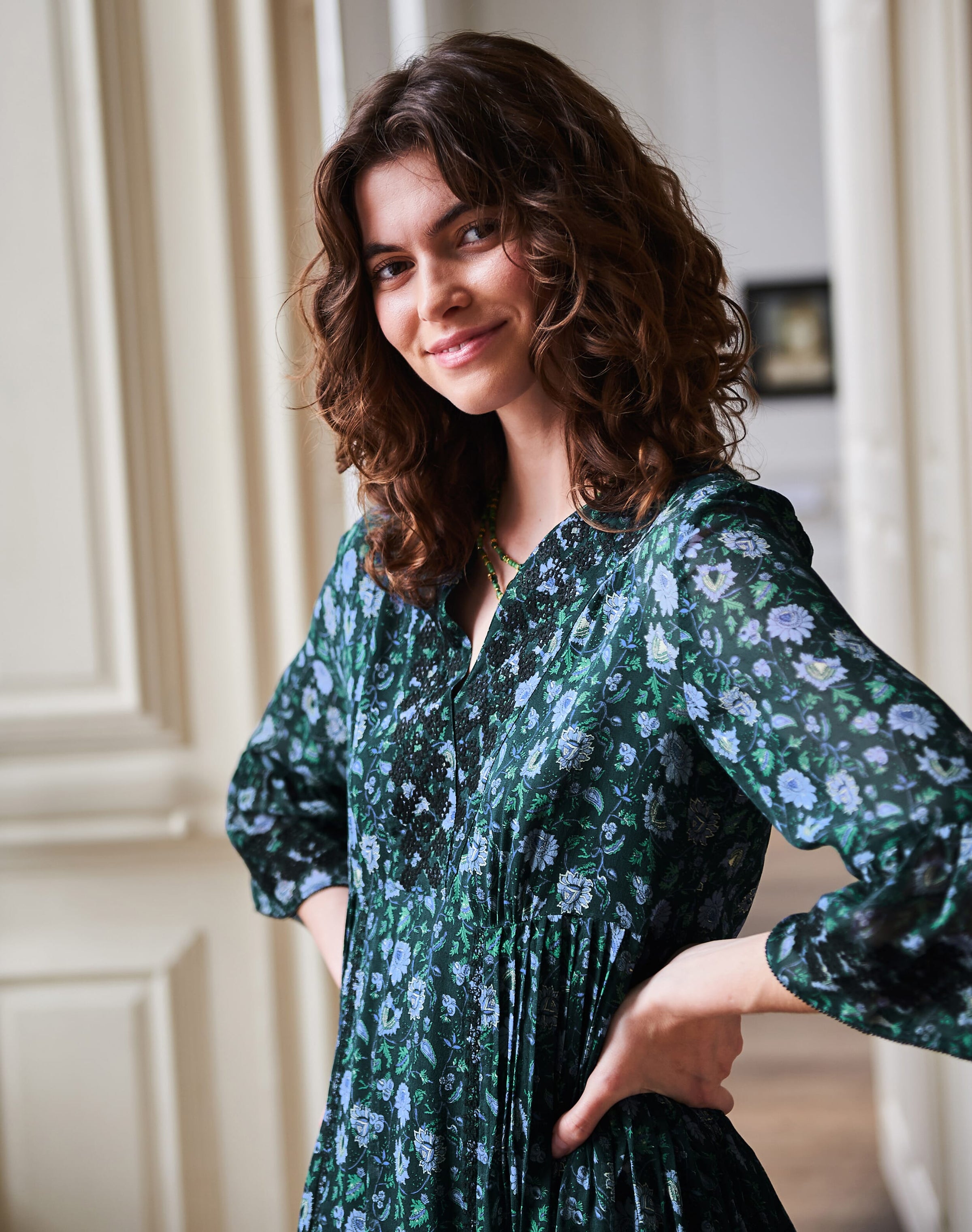 Embroidered Silk Dress