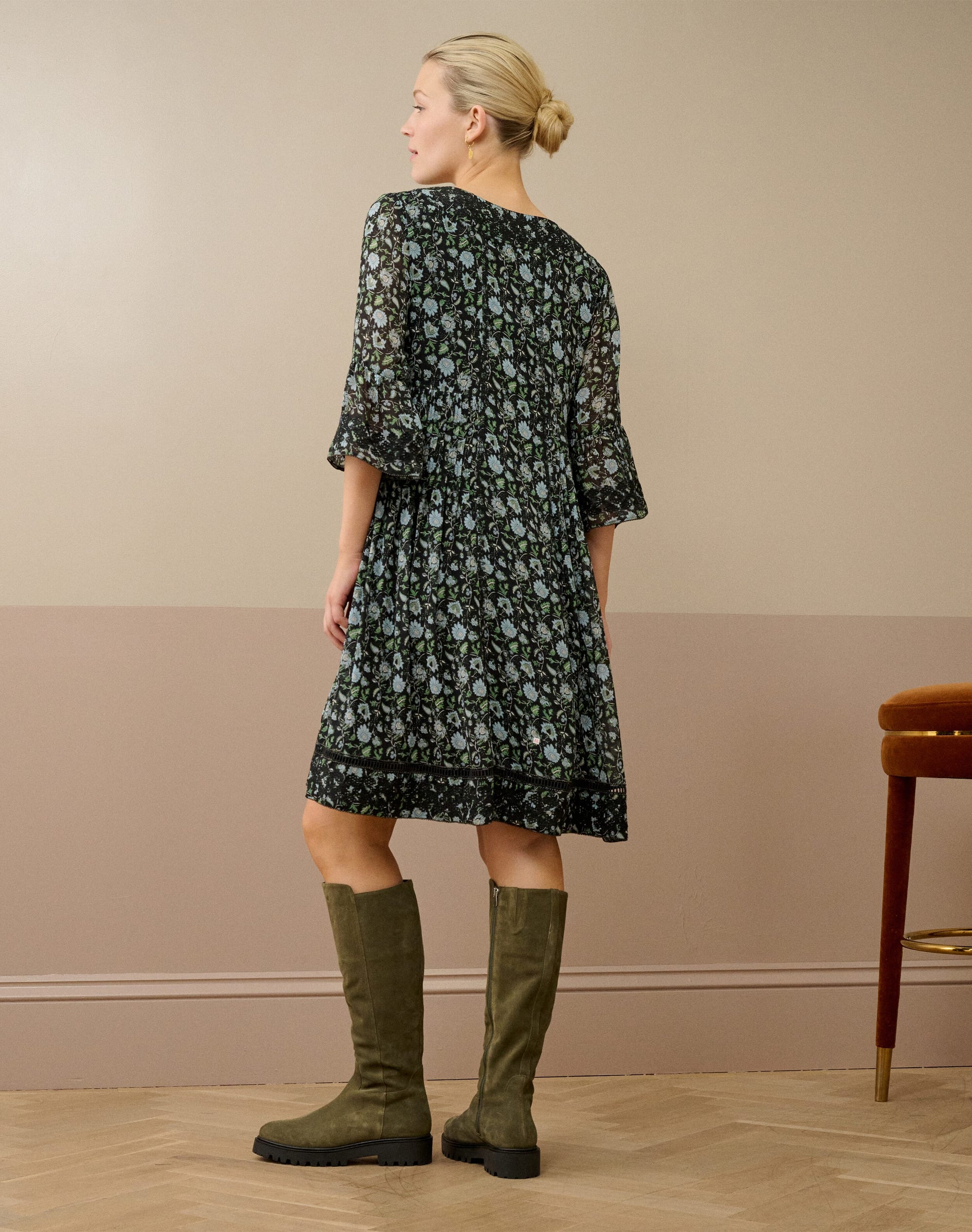 Embroidered Silk Dress