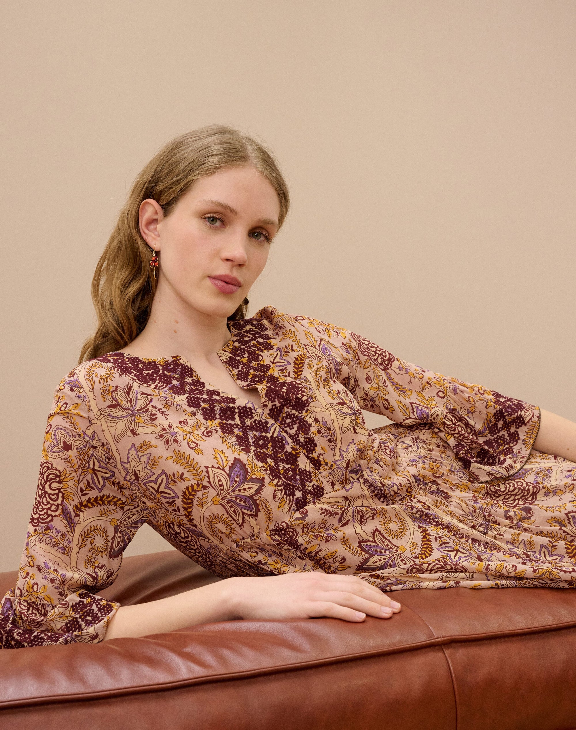 Embroidered Silk Dress
