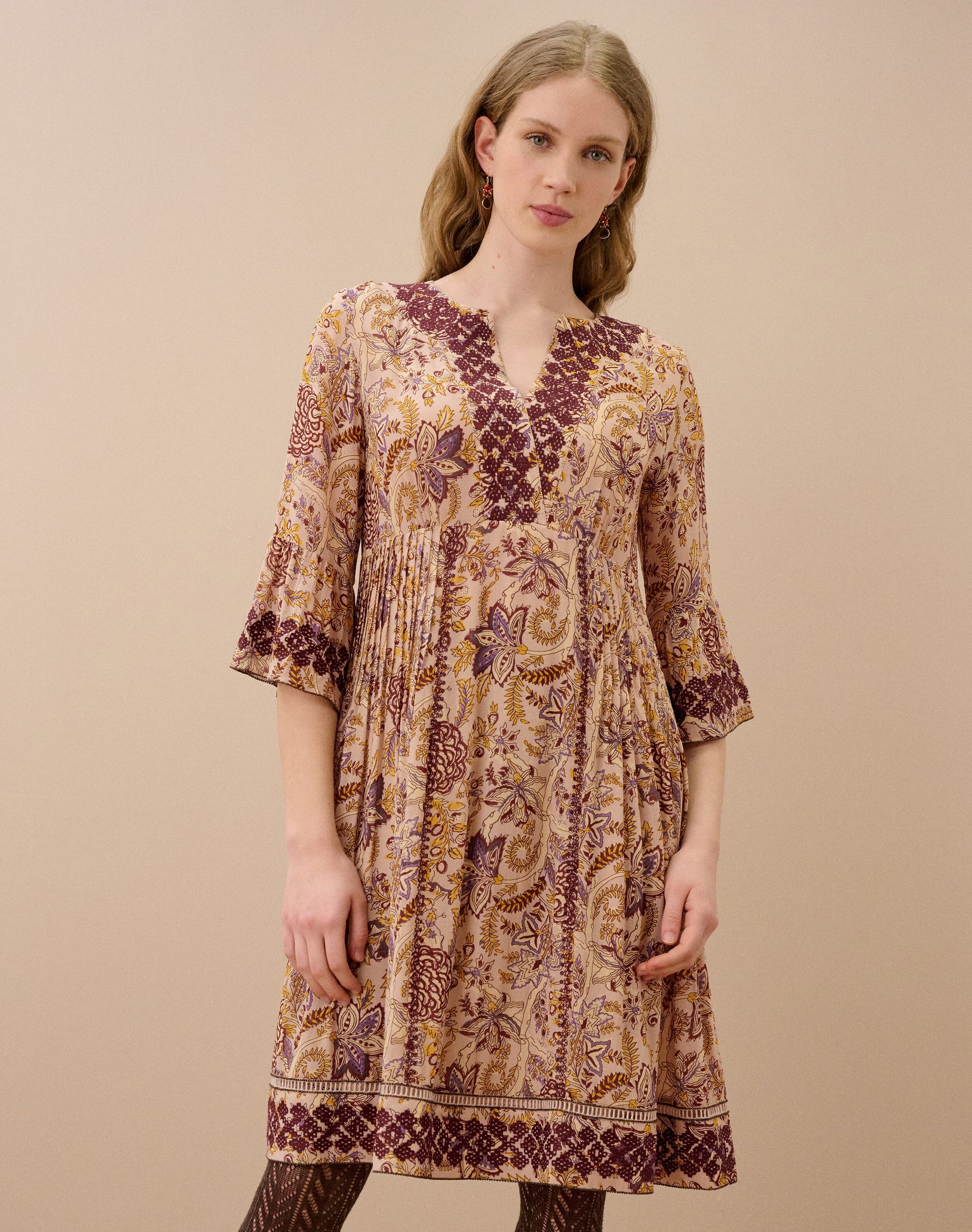 Embroidered Silk Dress