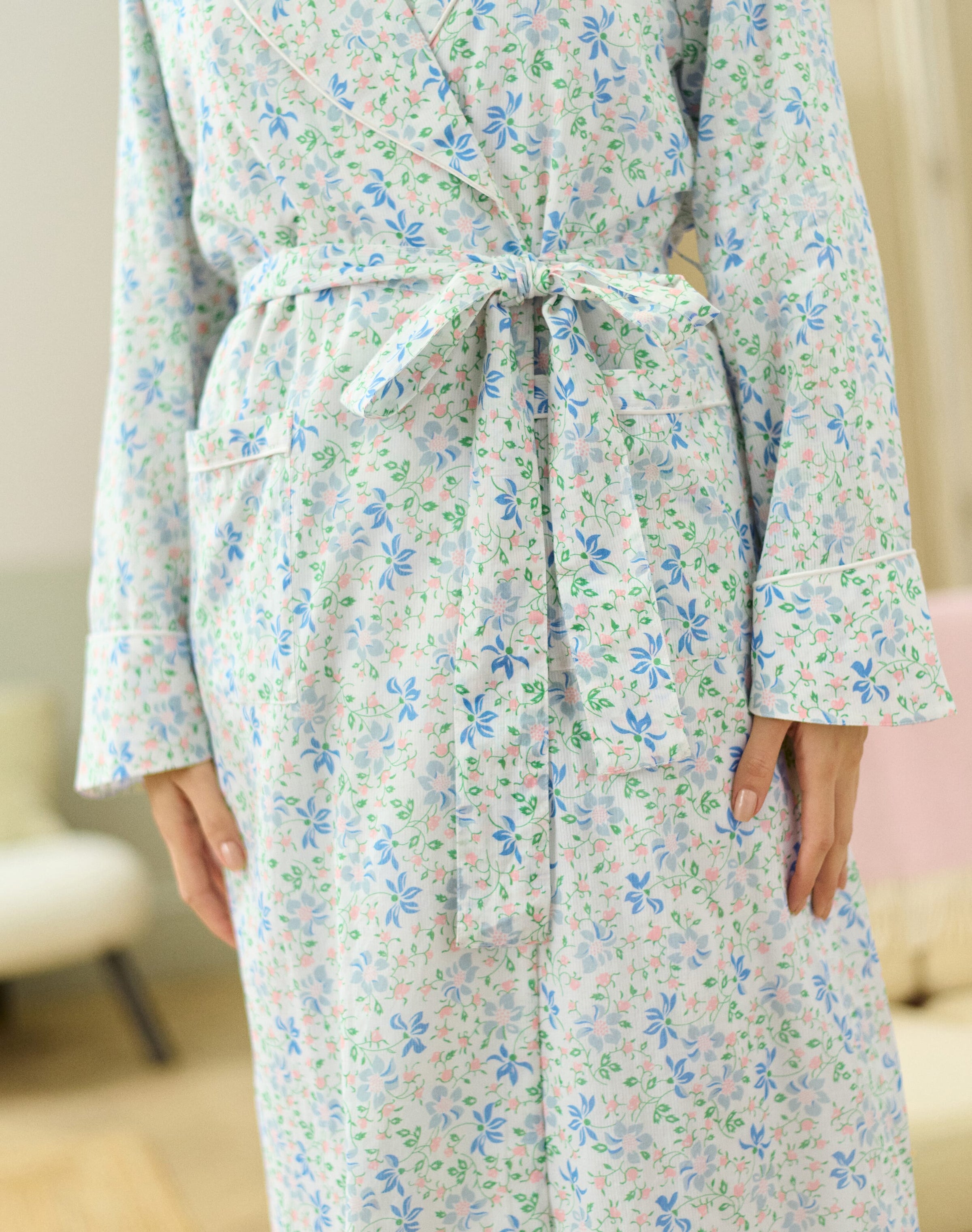 Organic Cotton Floral Dressing Gown