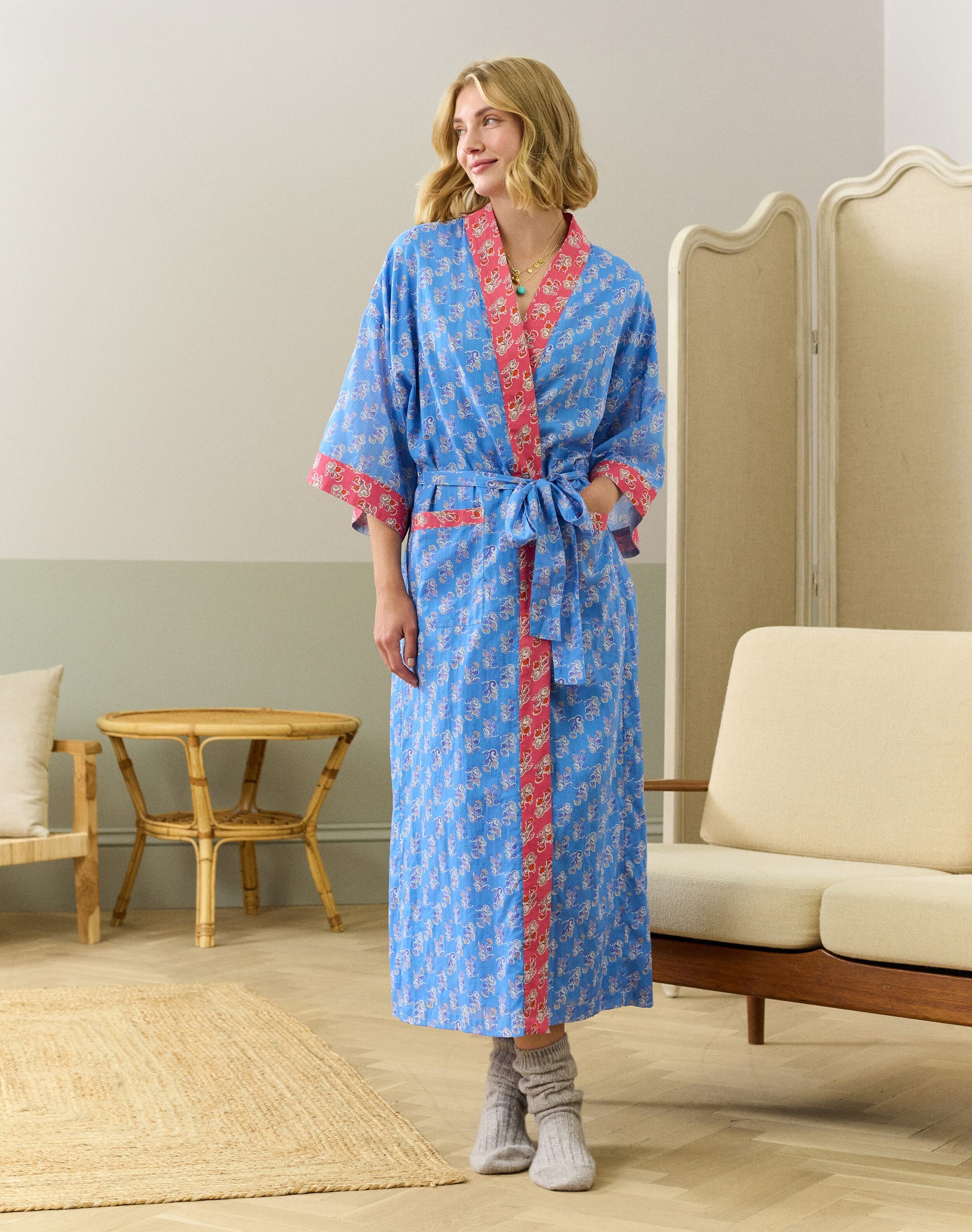 Organic Cotton Patchwork Dressing Gown
