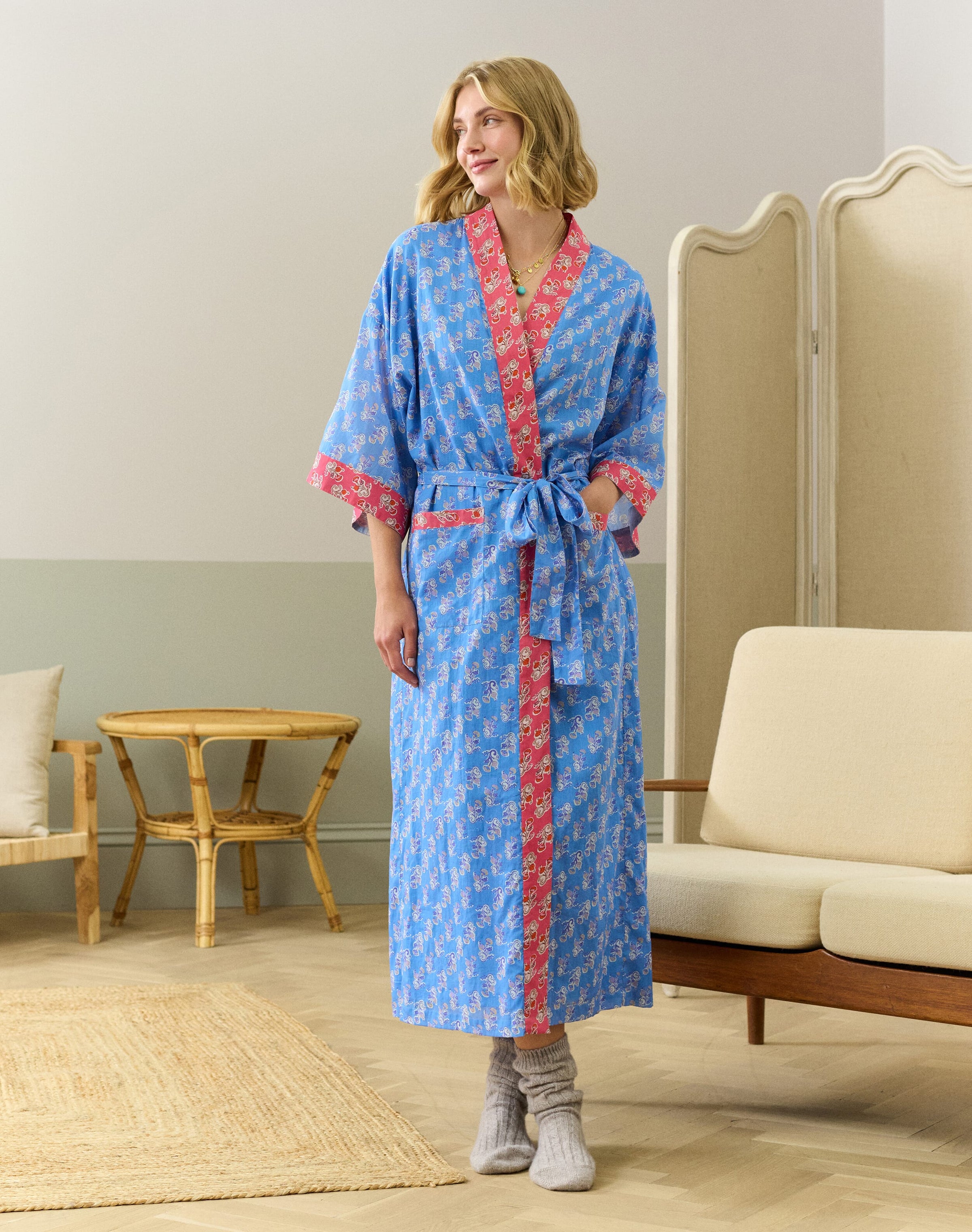 Organic Cotton Patchwork Dressing Gown