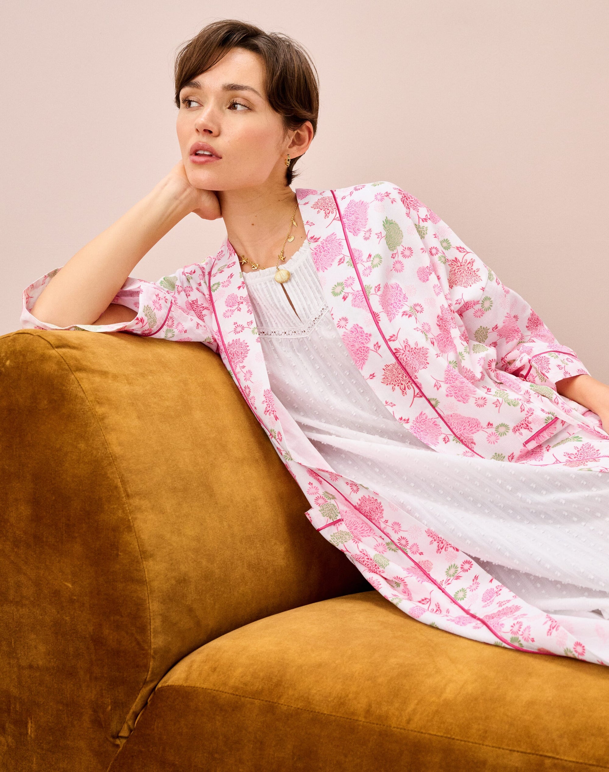 Organic Cotton Floral Dressing Gown