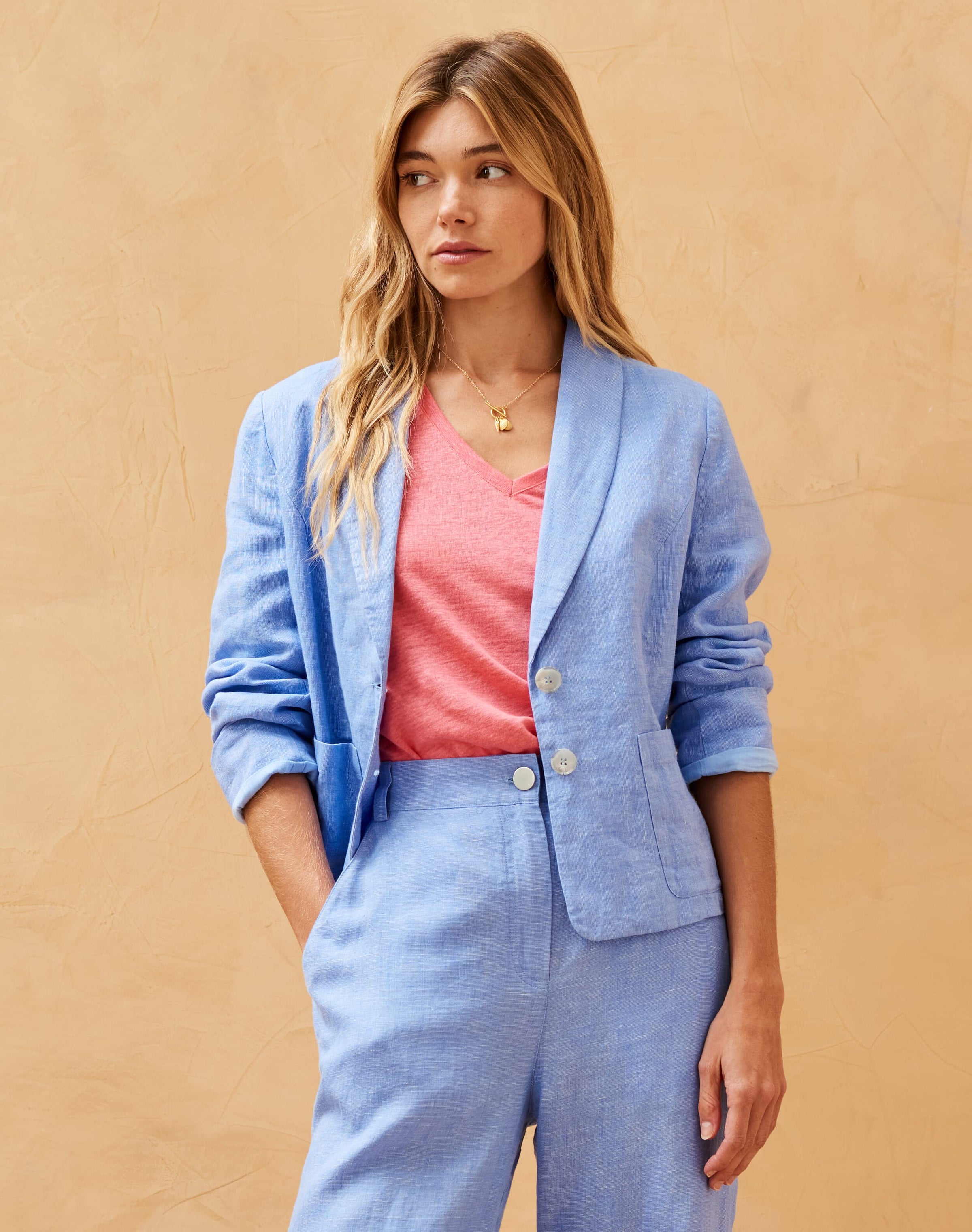 Cross Dye Linen Jacket