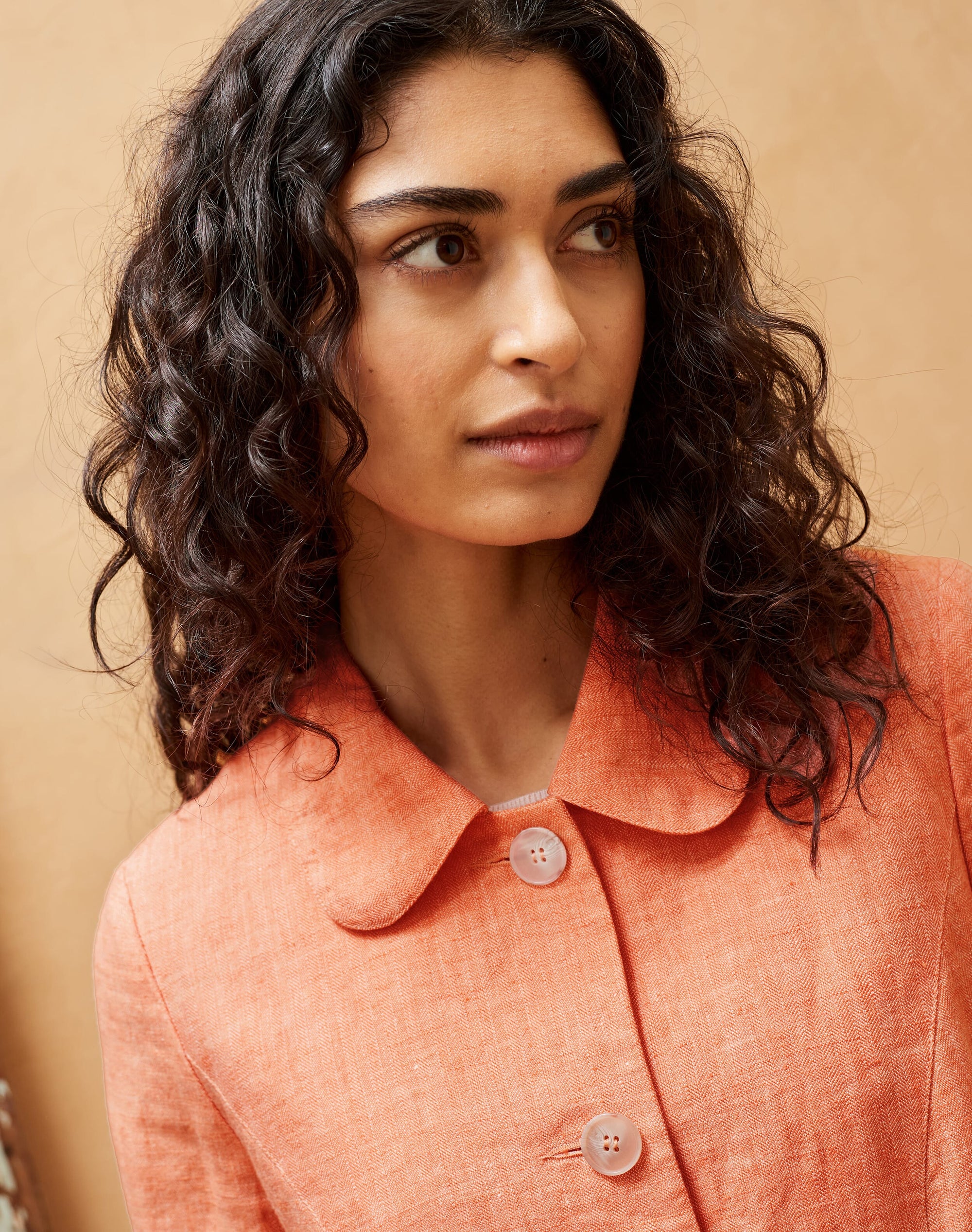 Herringbone Weave Linen Jacket