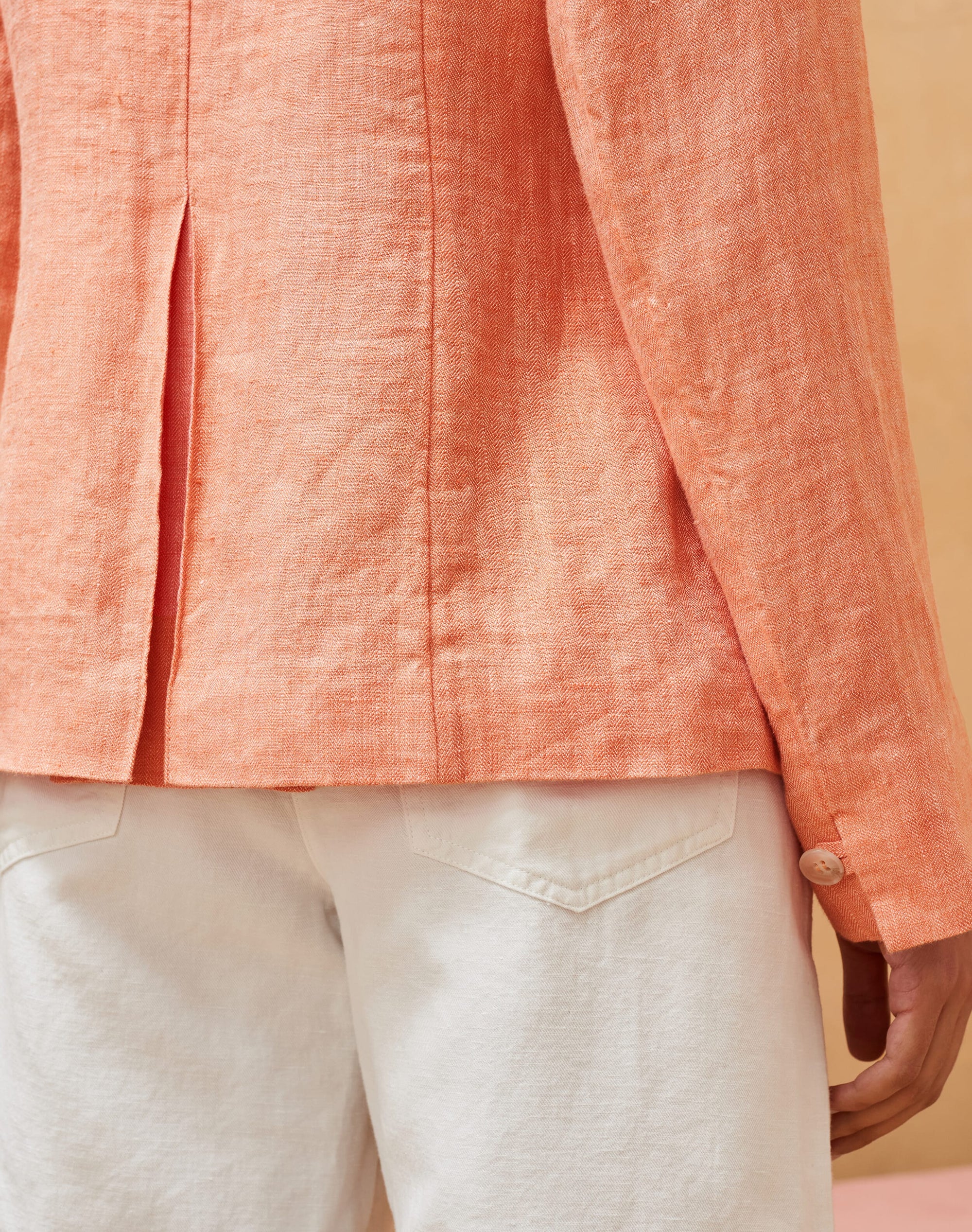Herringbone Weave Linen Jacket