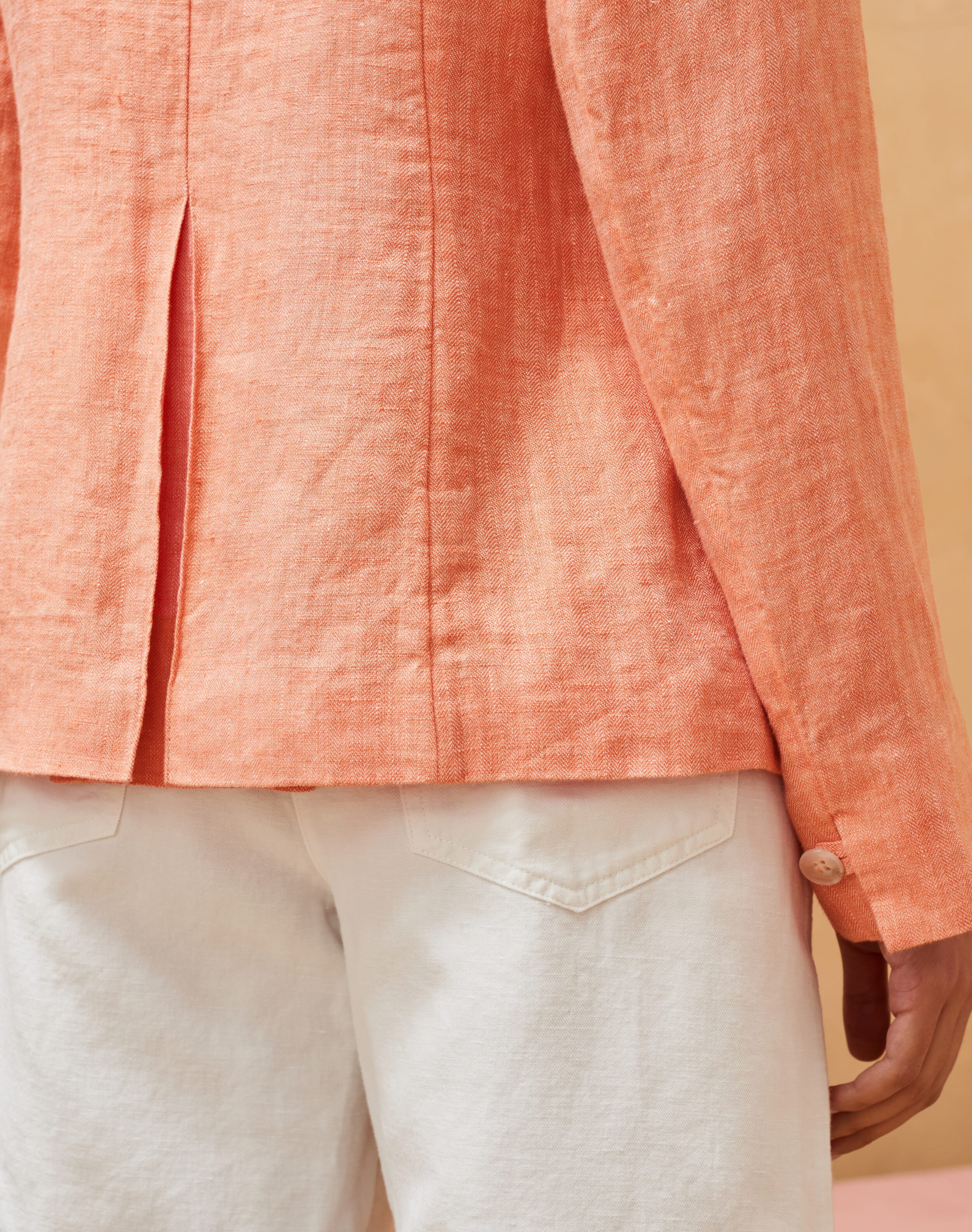 Herringbone Weave Linen Jacket