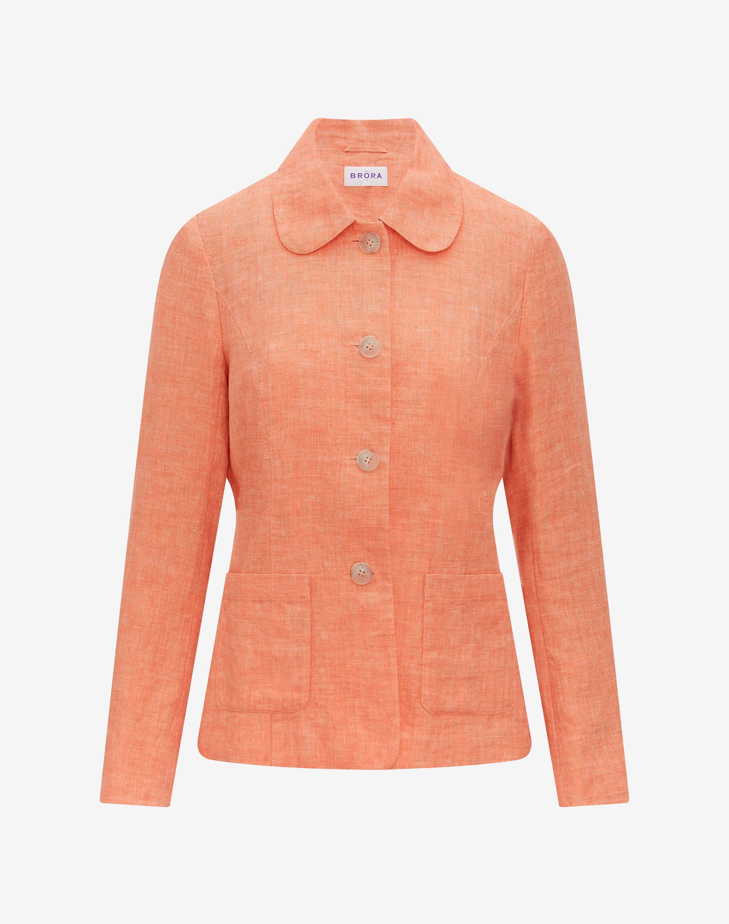 Herringbone Weave Linen Jacket