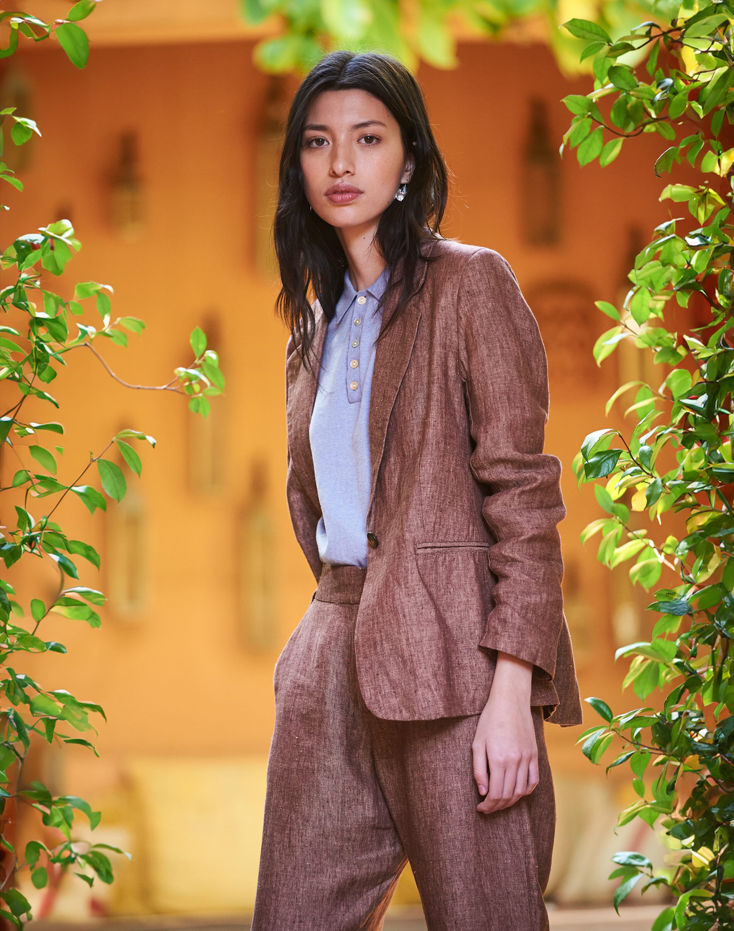 Herringbone Linen Blazer