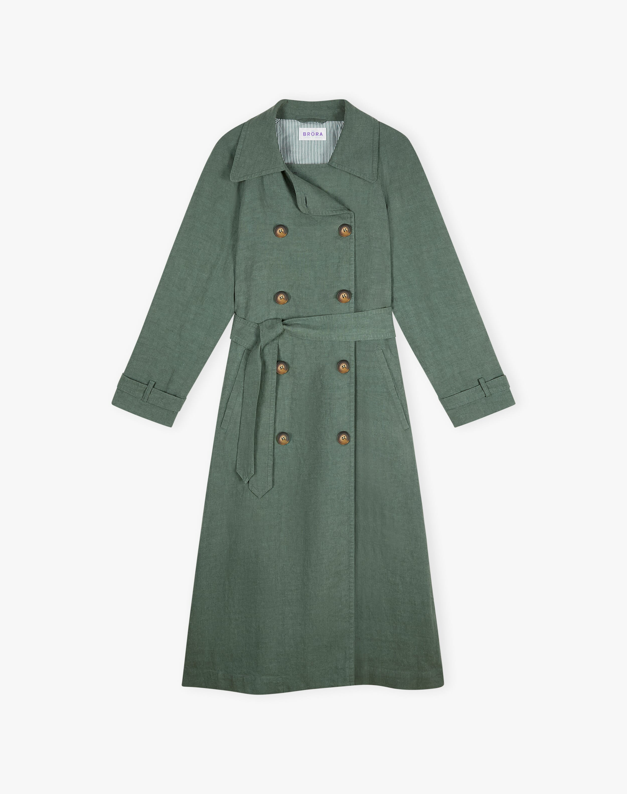 Washed Linen Trench Coat