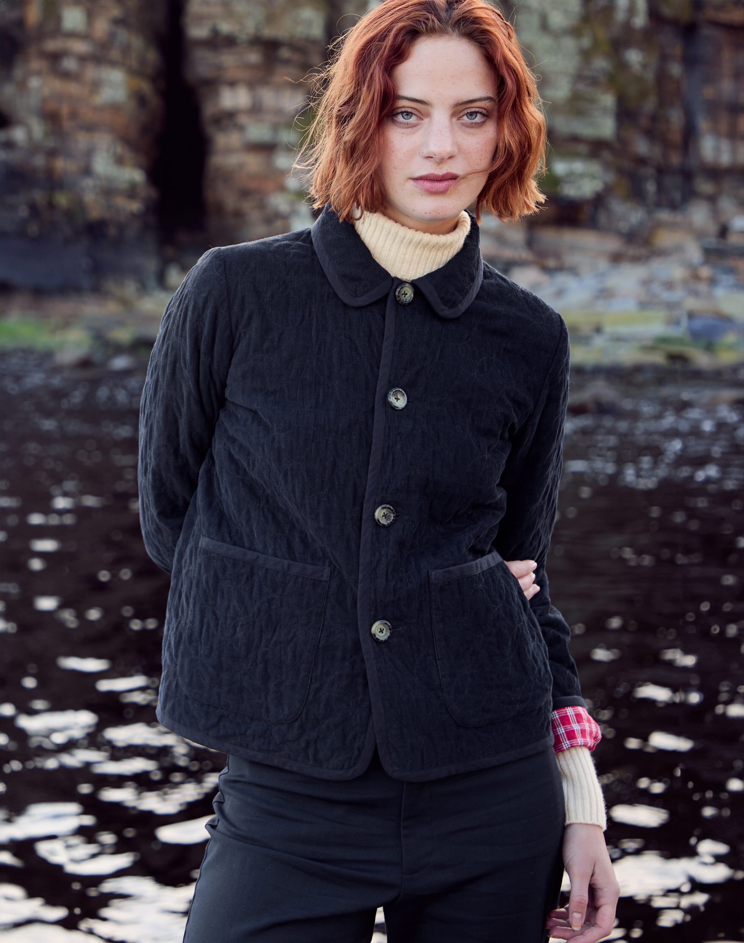 Reversible Cotton Cord & Check Jacket