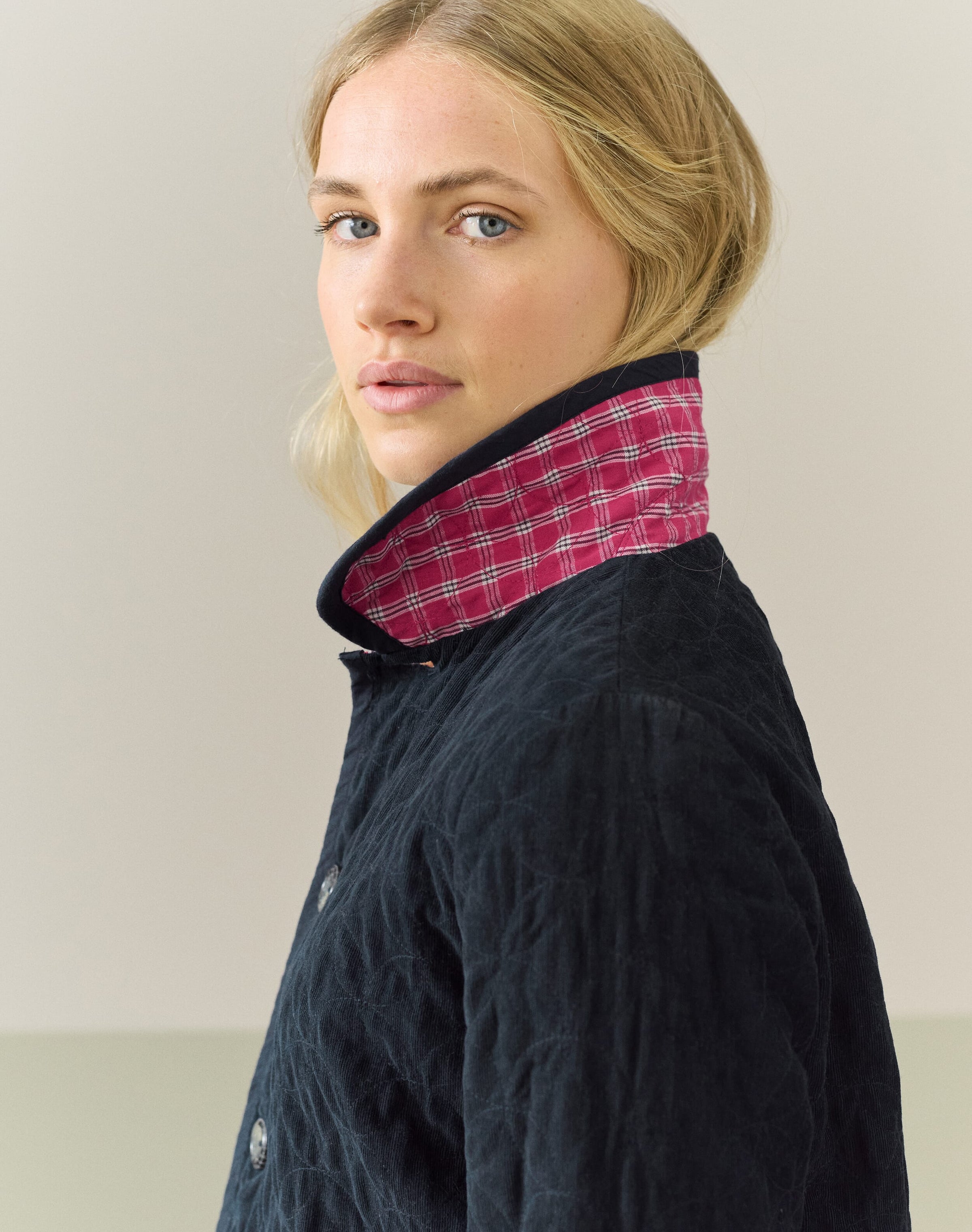 Reversible Cotton Cord & Check Jacket