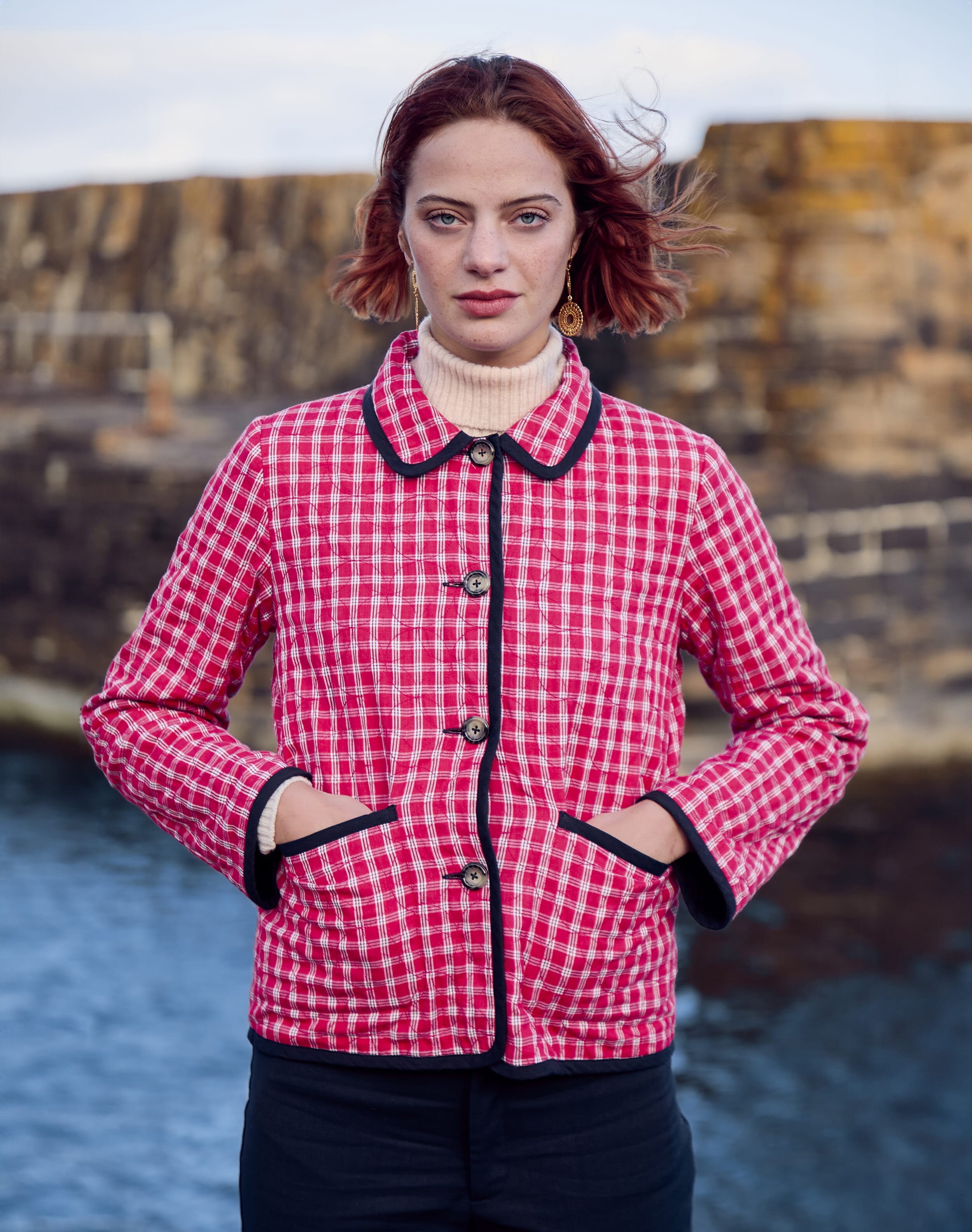 Reversible Cotton Cord & Check Jacket