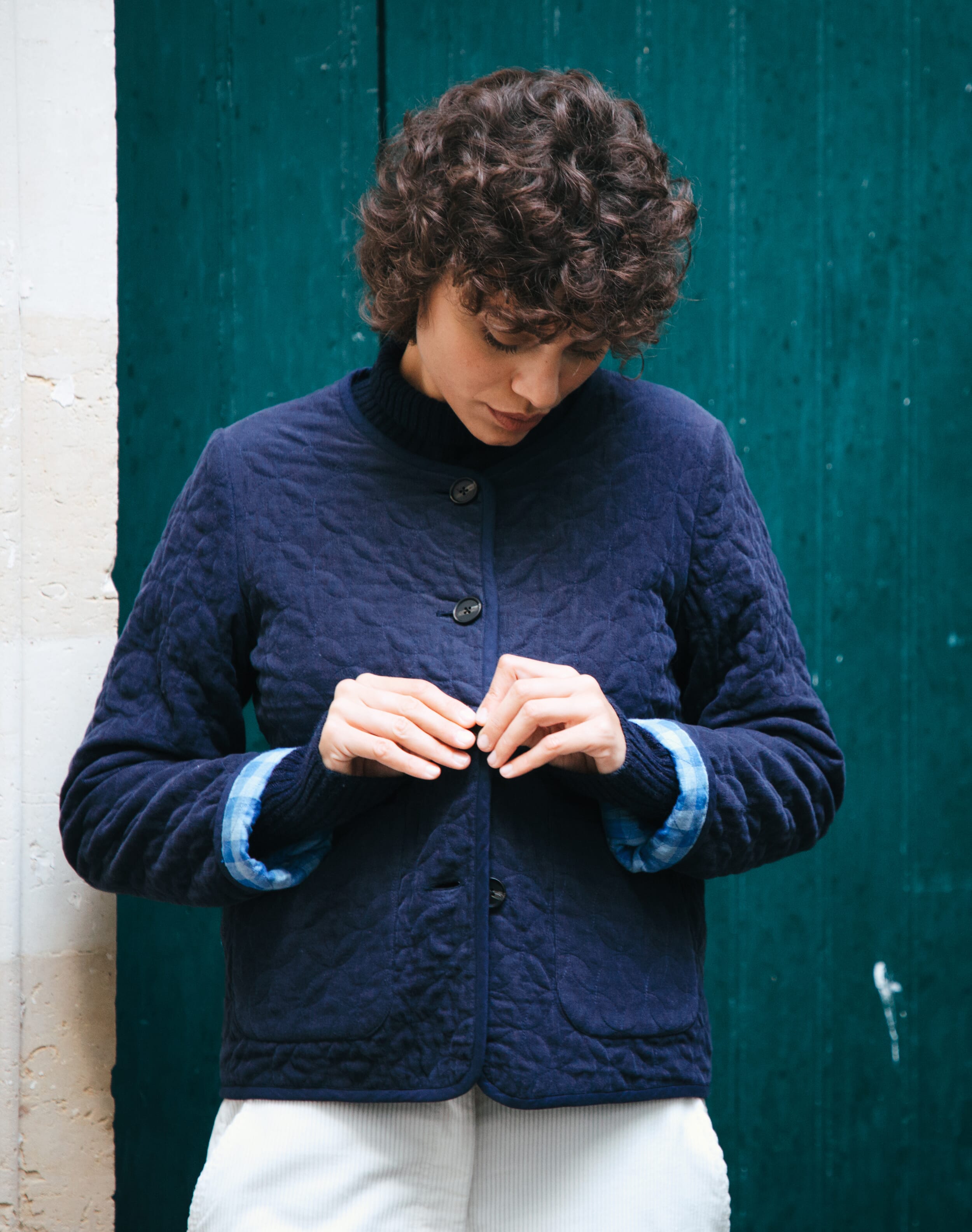 Reversible Cotton Cord & Gingham Jacket
