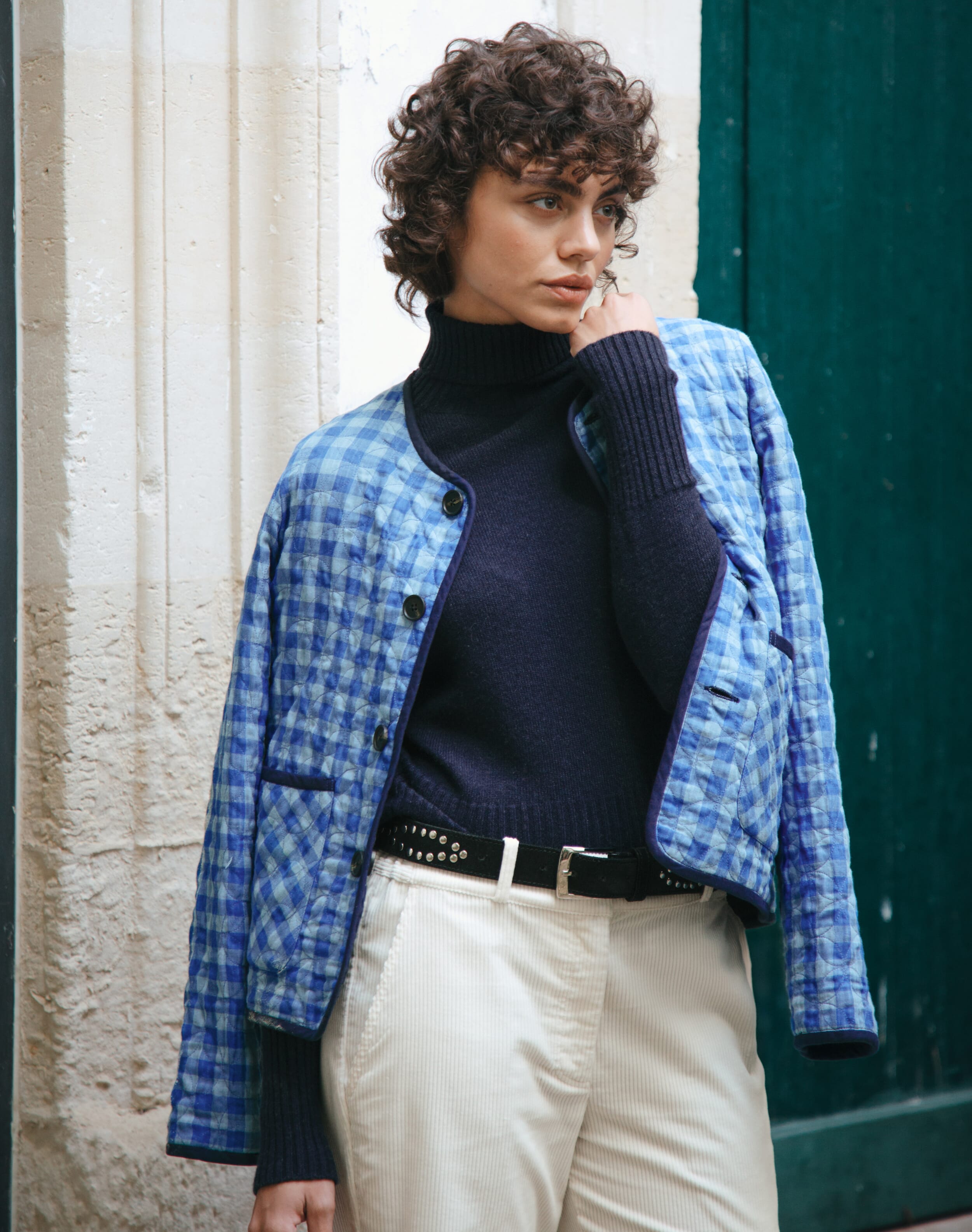 Reversible Cotton Cord & Gingham Jacket