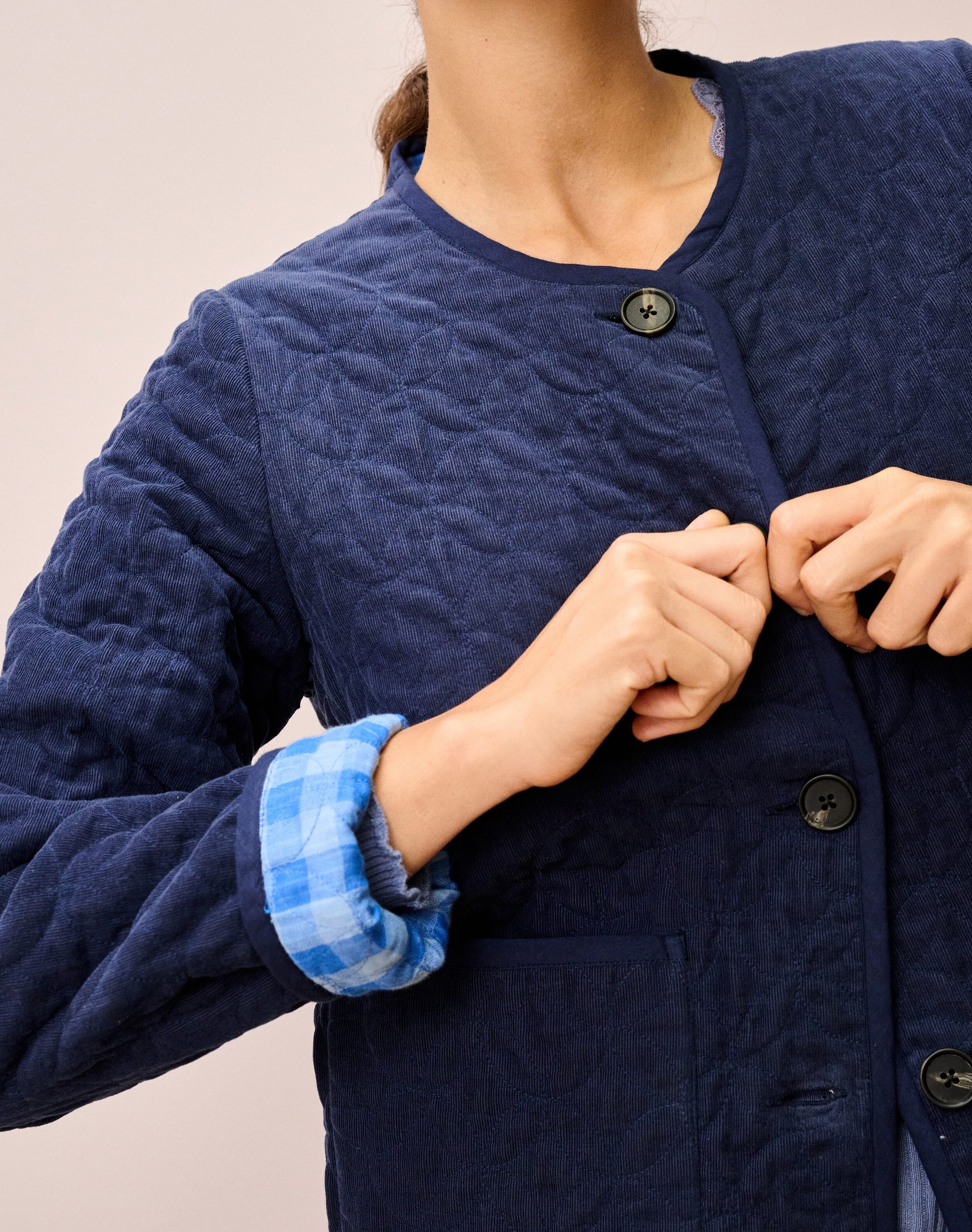 Reversible Cotton Cord & Gingham Jacket