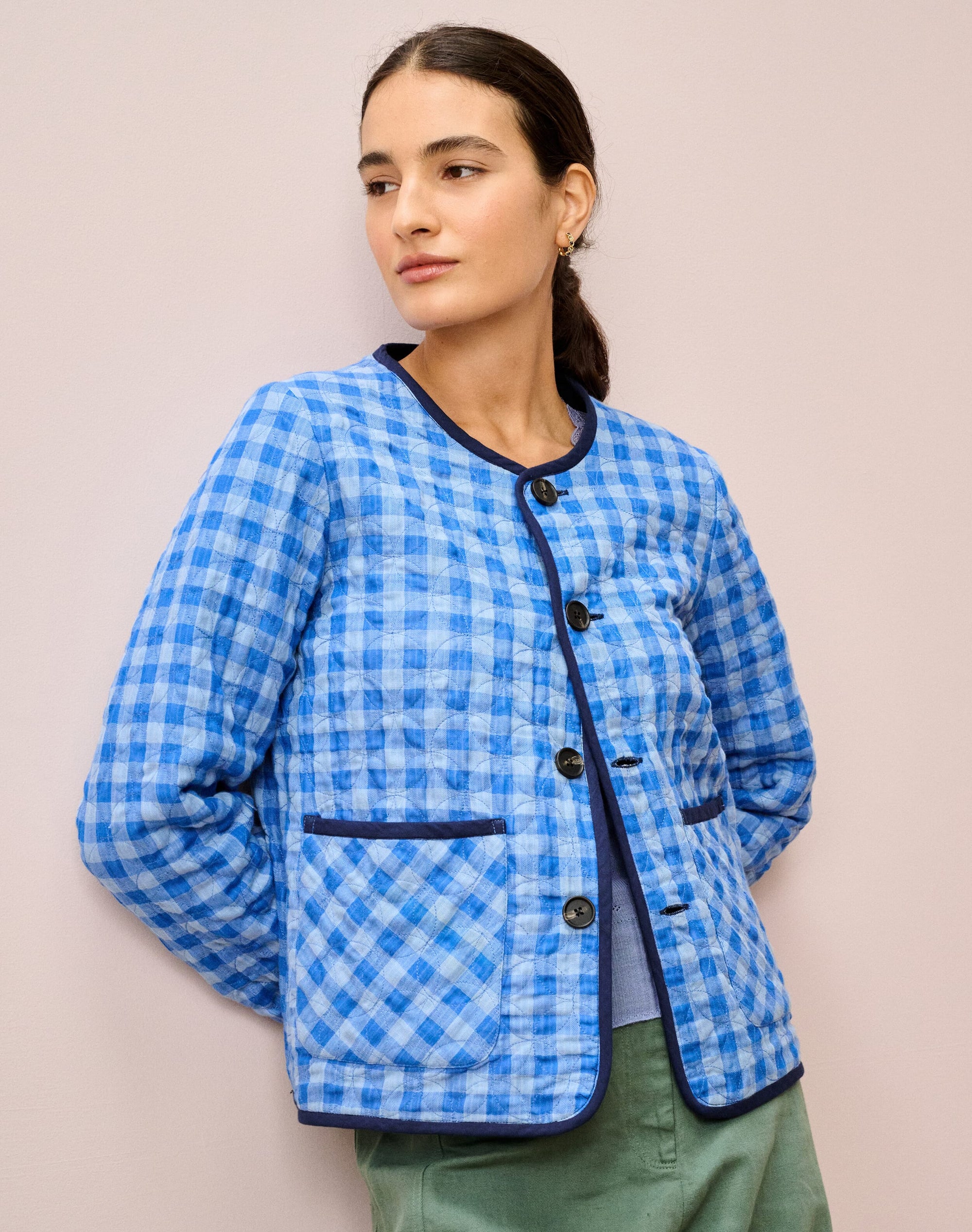 Reversible Cotton Cord & Gingham Jacket