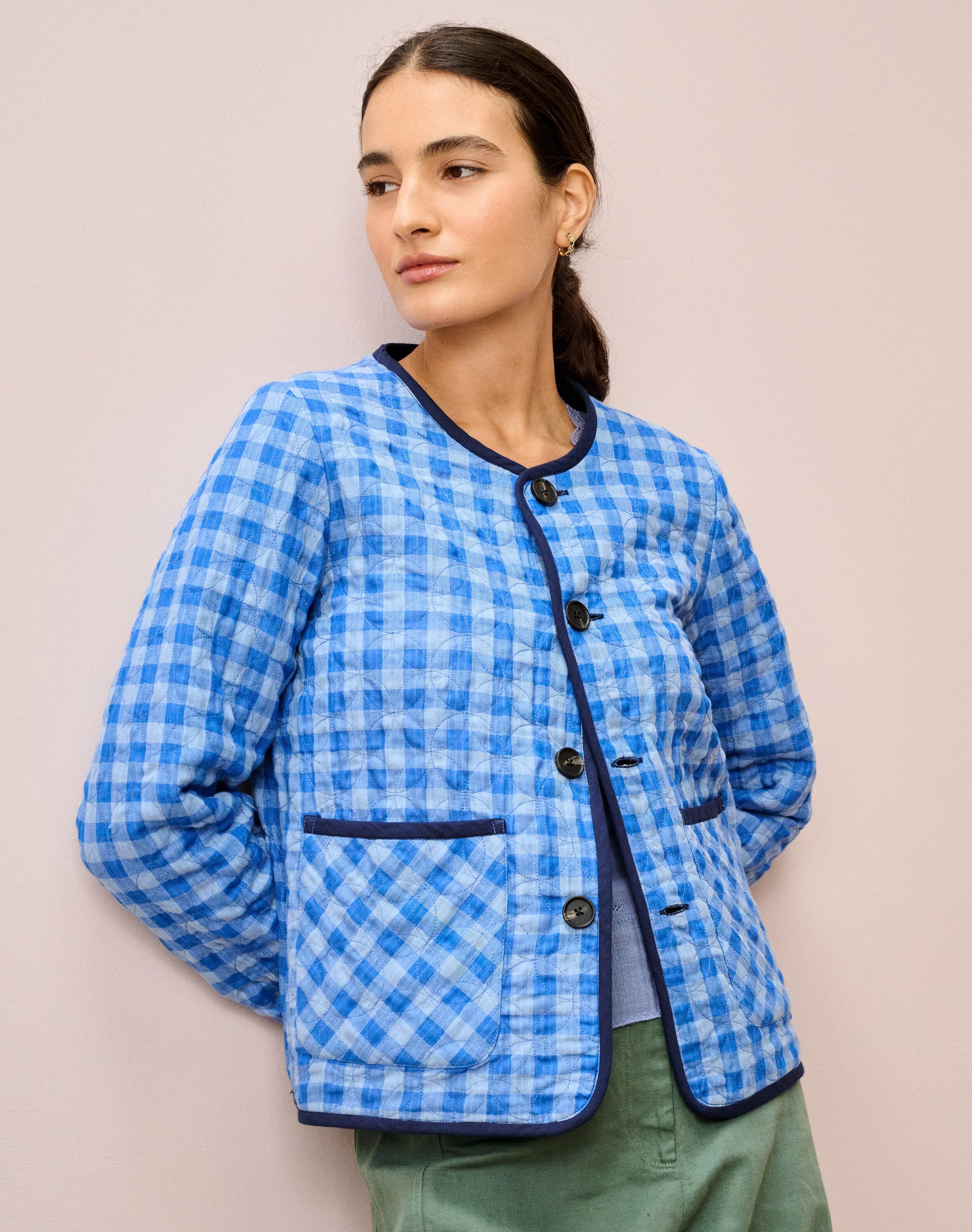 Reversible Cotton Cord & Gingham Jacket