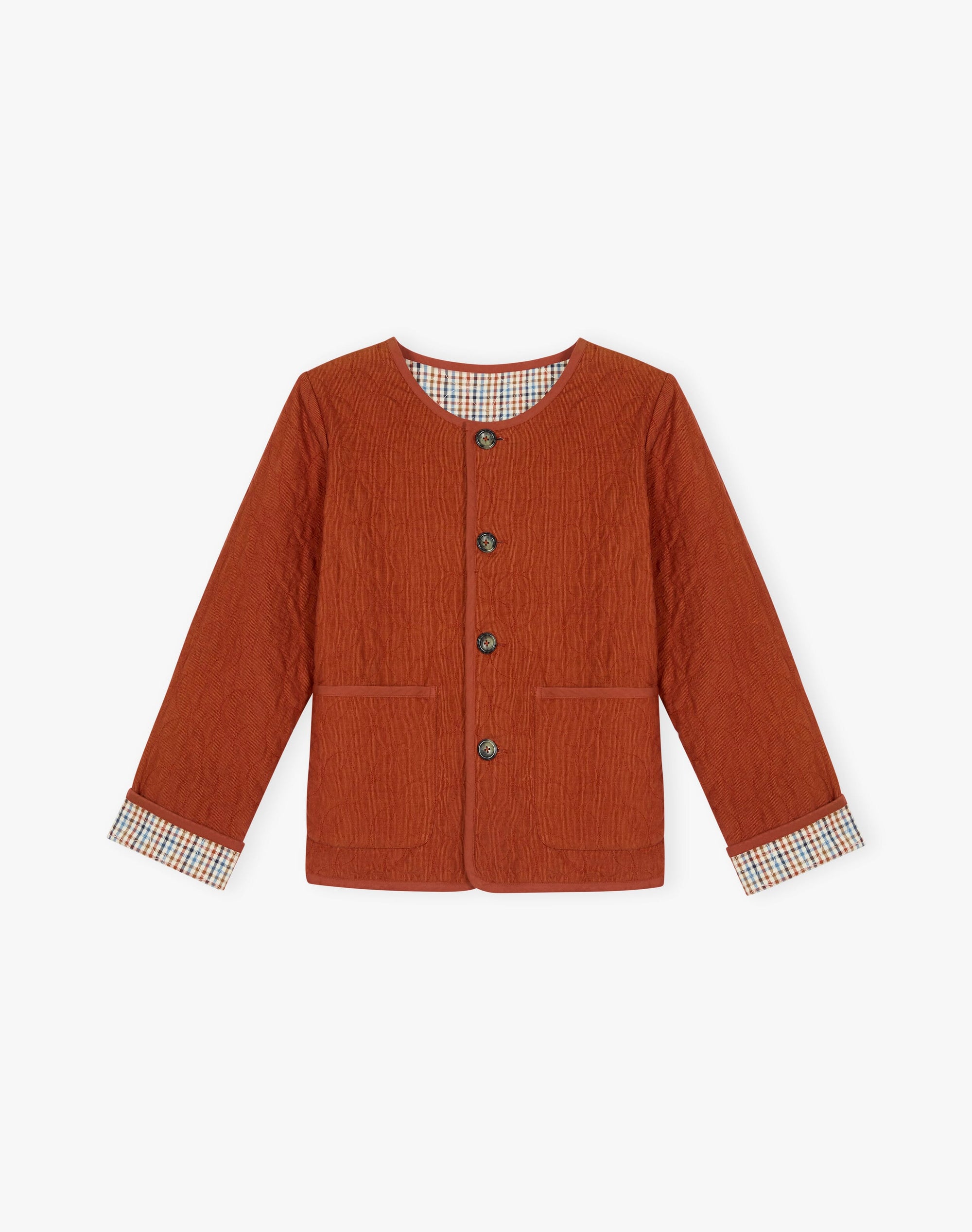 Reversible Cotton Cord & Gingham Jacket