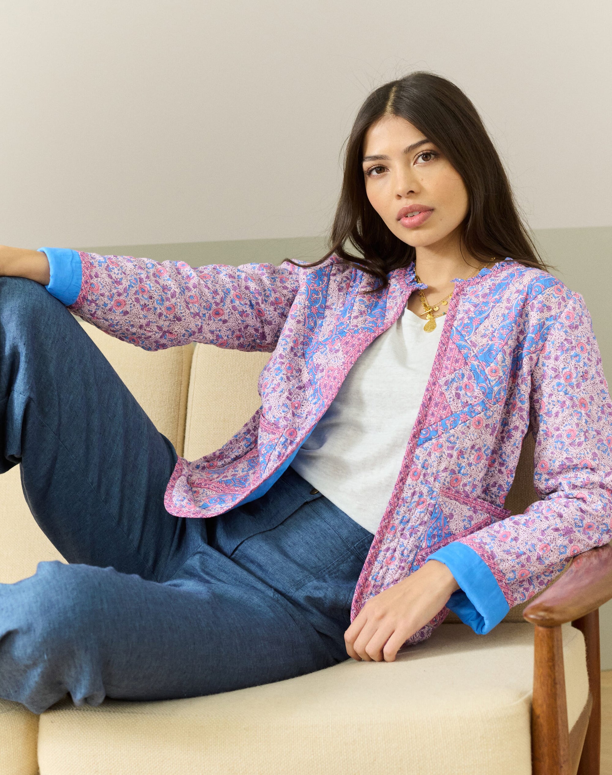 Quilted Organic Cotton Patchwork Jacket