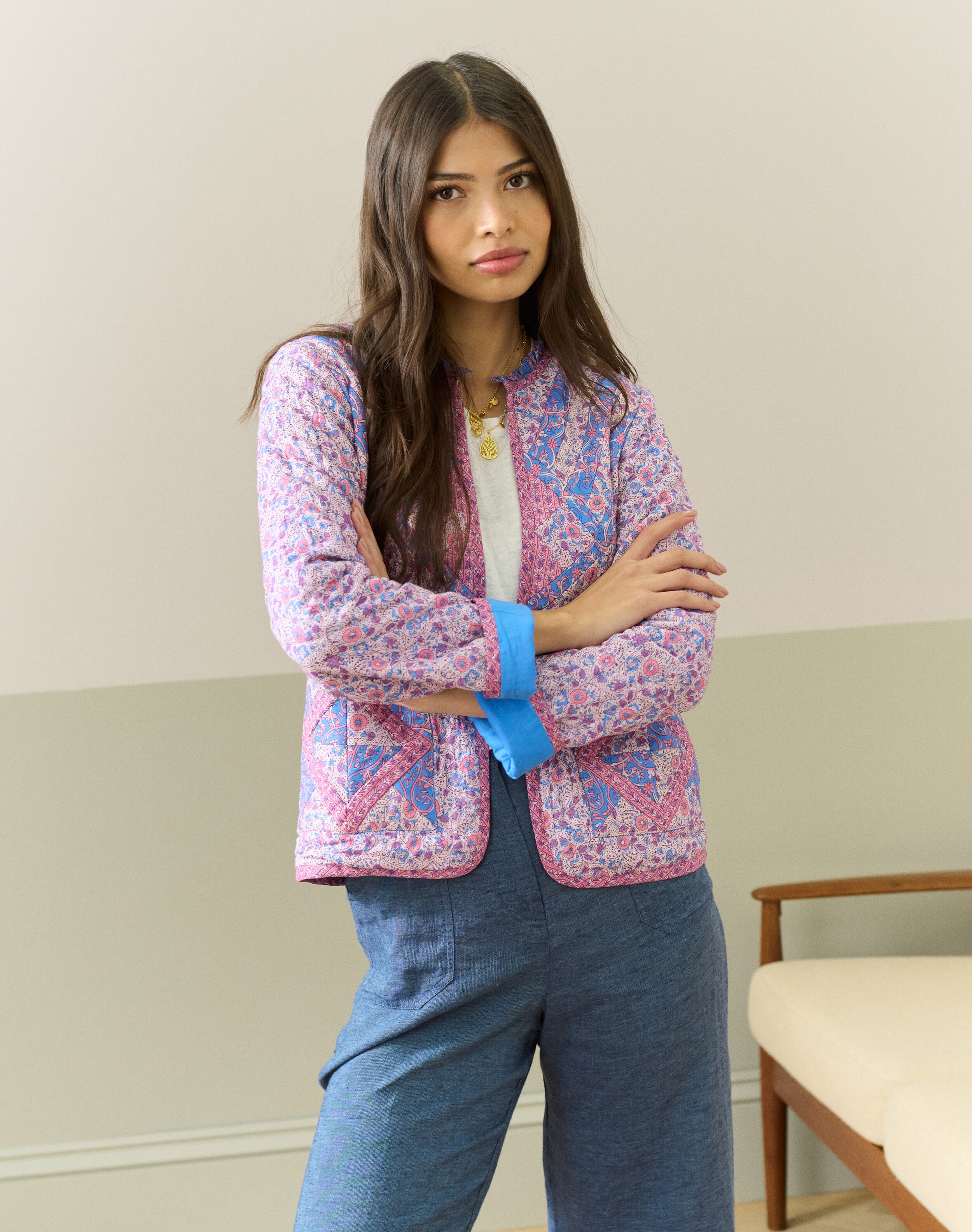 Quilted Organic Cotton Patchwork Jacket