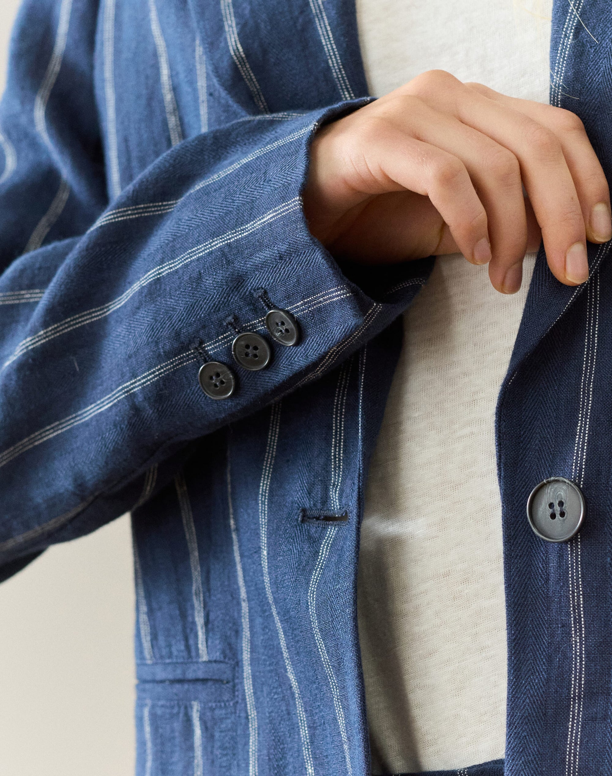 Stripe Linen Blazer