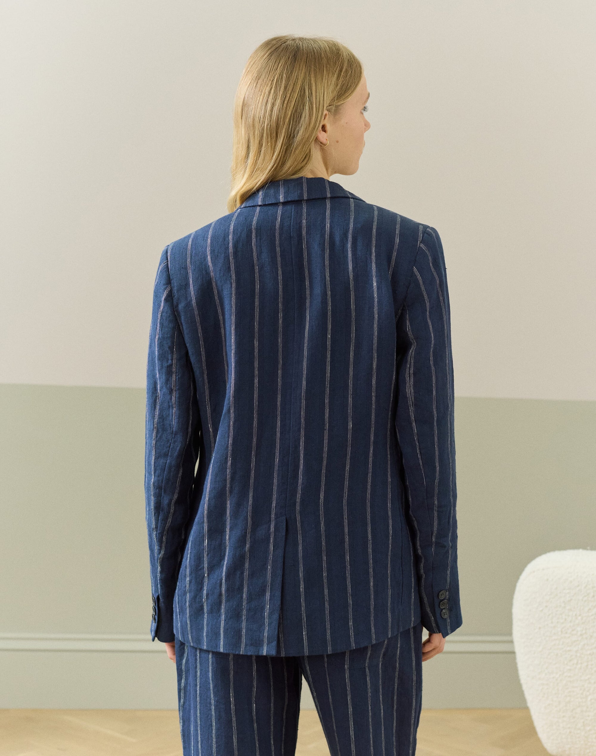 Stripe Linen Blazer