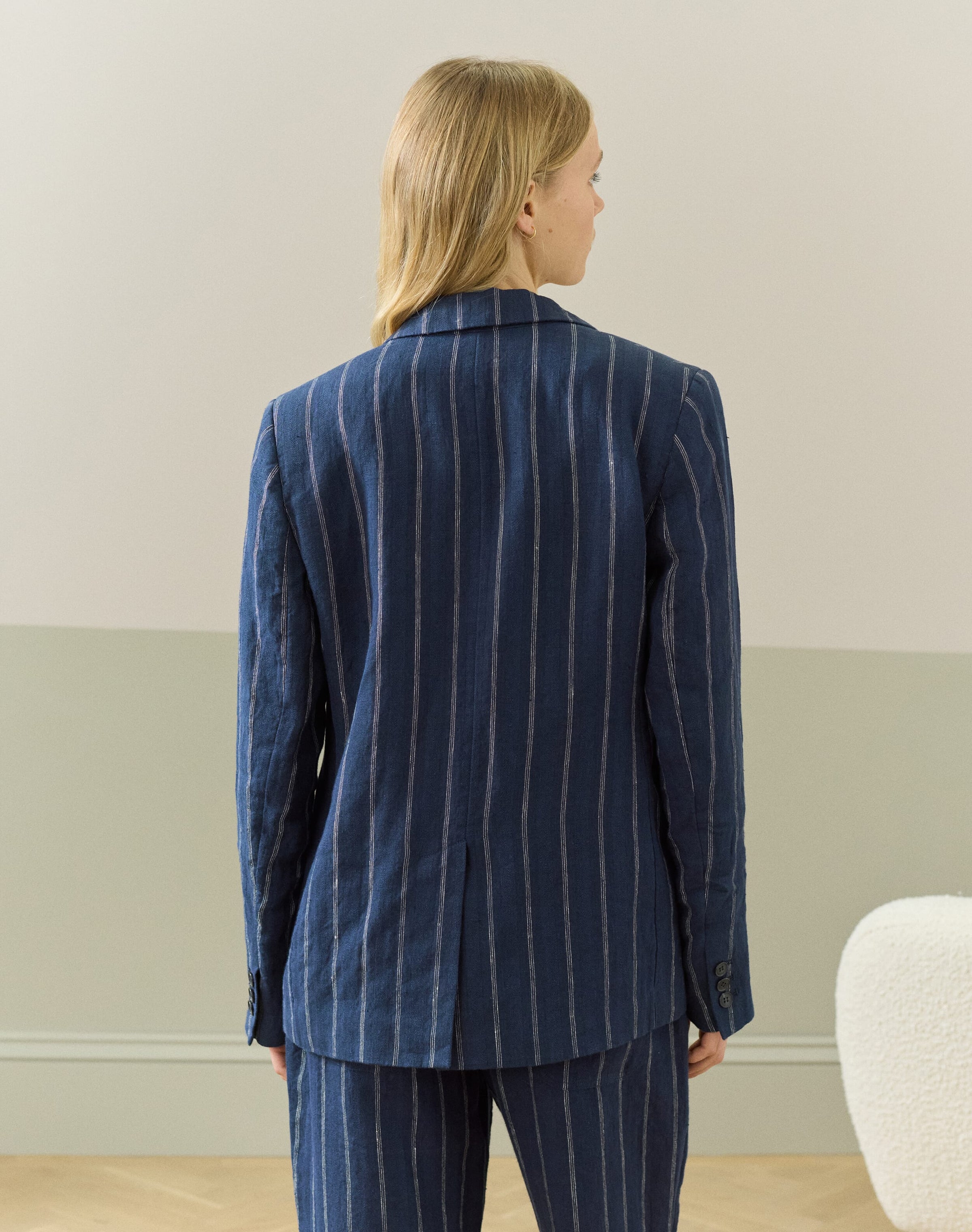 Stripe Linen Blazer