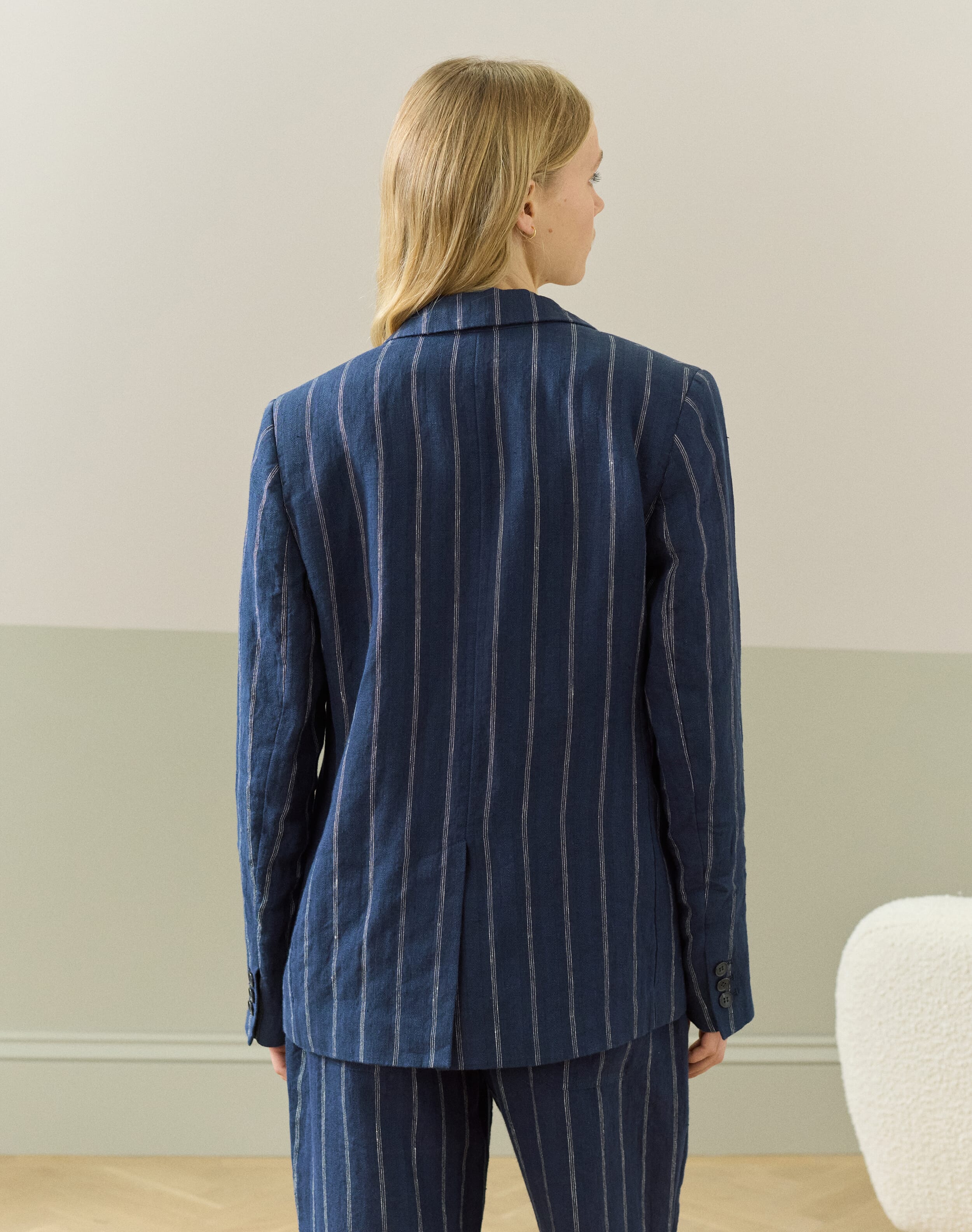 Stripe Linen Blazer