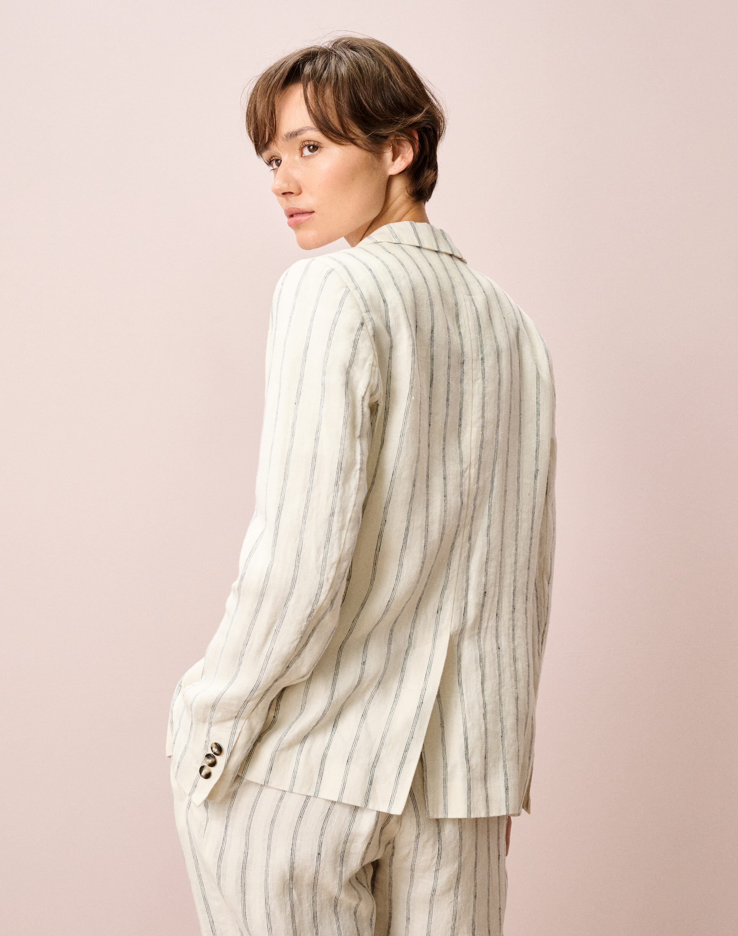Stripe Linen Blazer