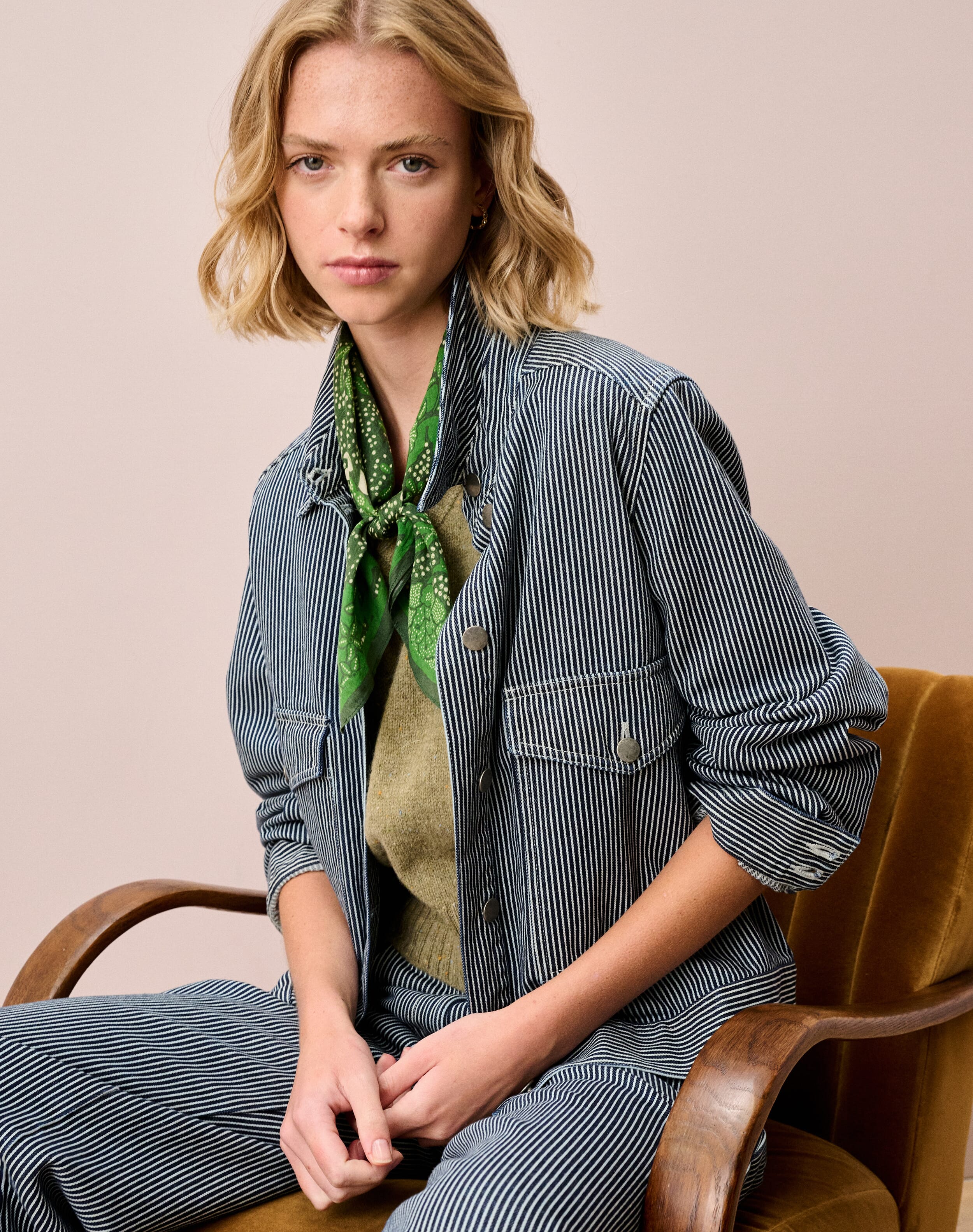 Stripe Cotton Canvas Jacket