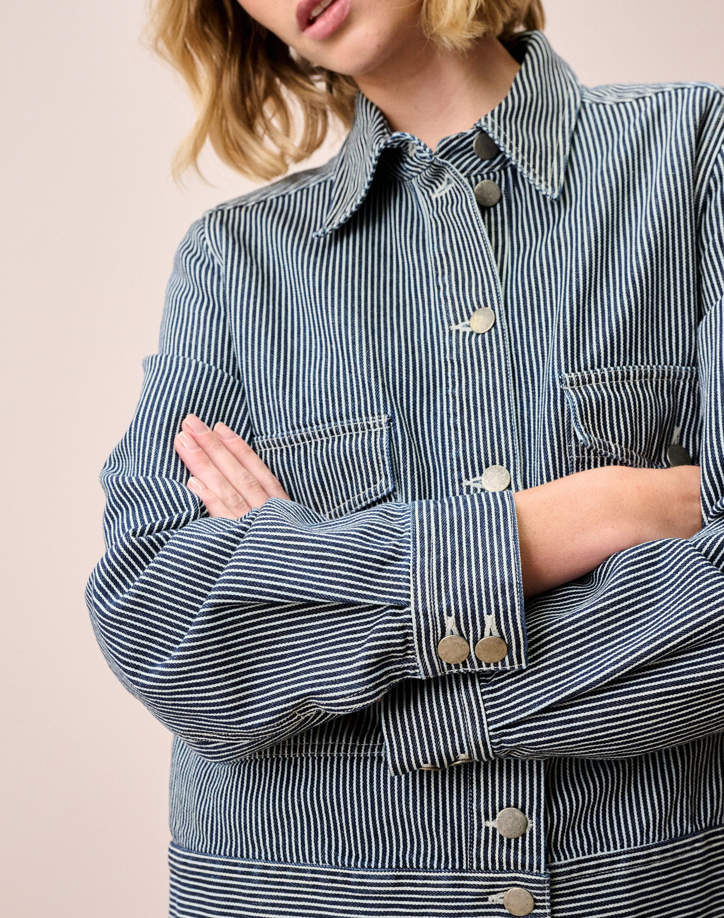 Stripe Cotton Canvas Jacket