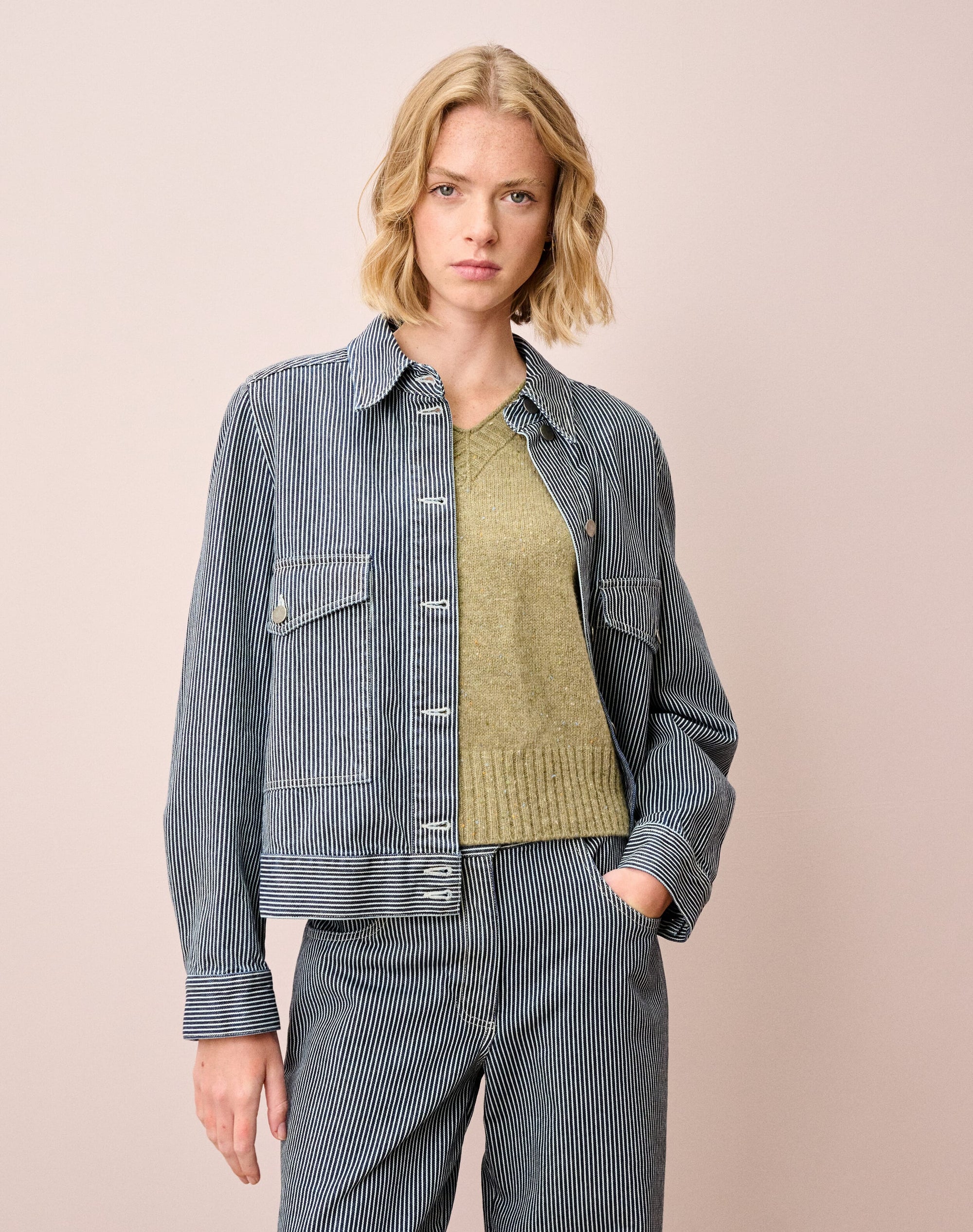Stripe Cotton Canvas Jacket
