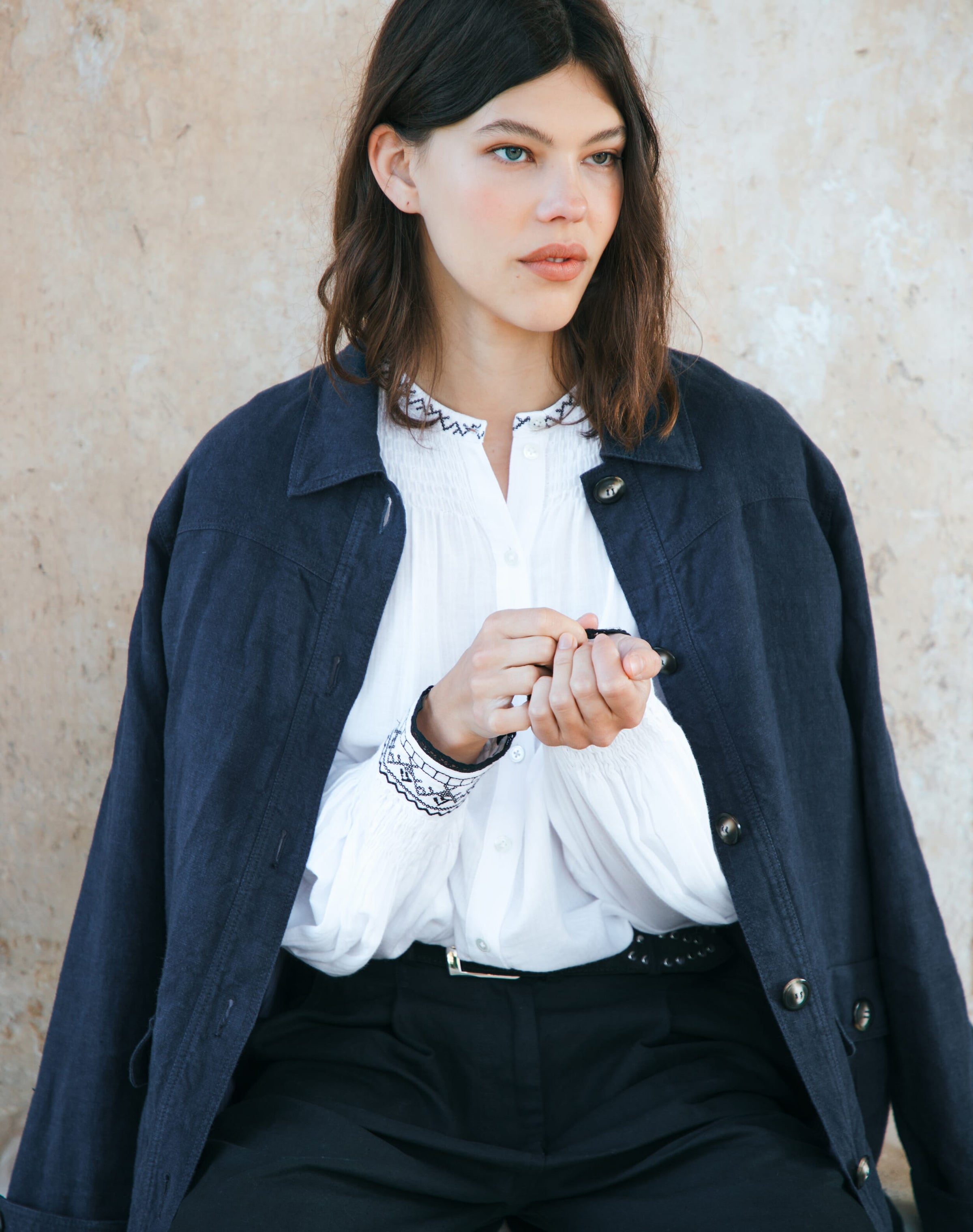 Washed Linen Workwear Jacket