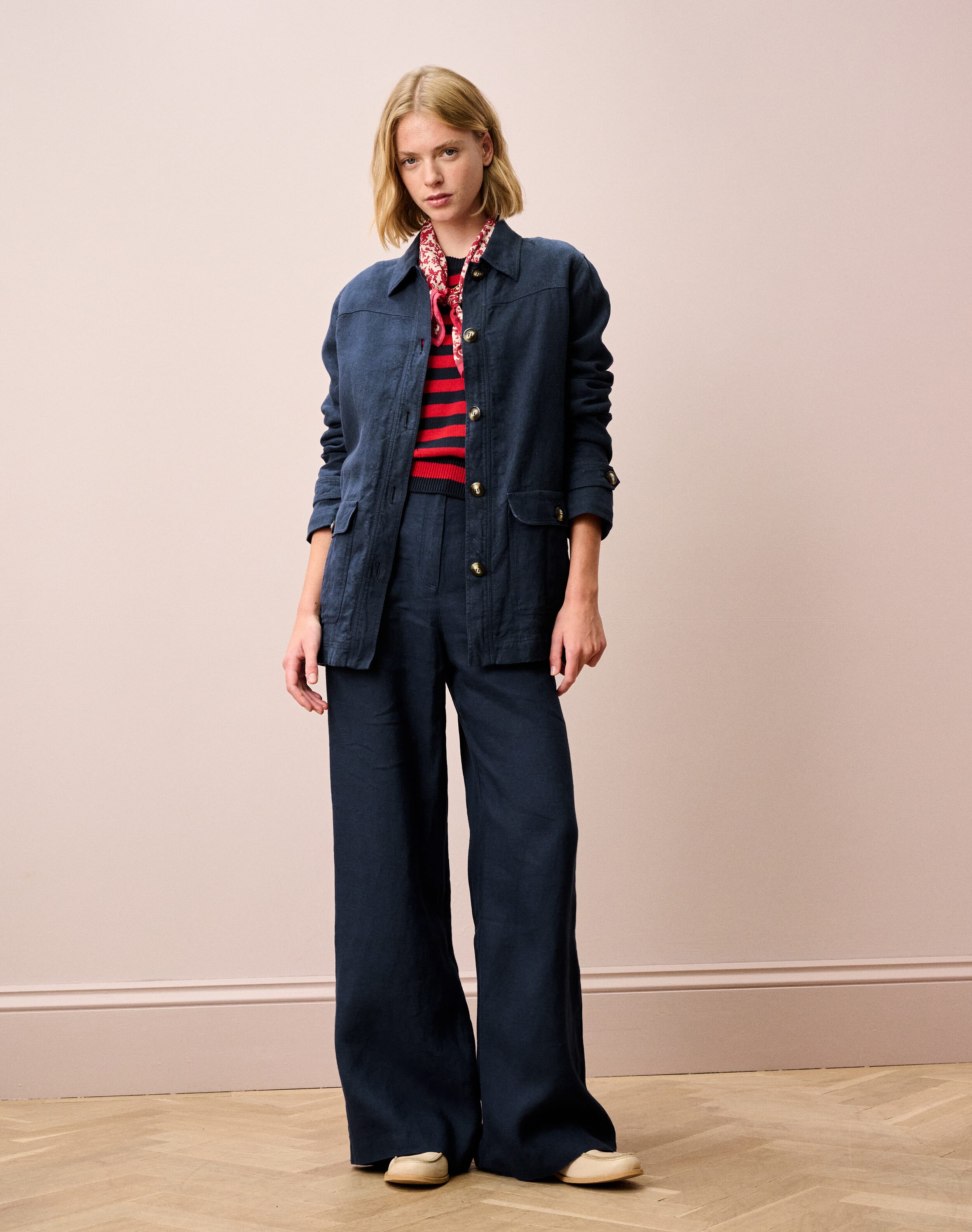 Washed Linen Workwear Jacket